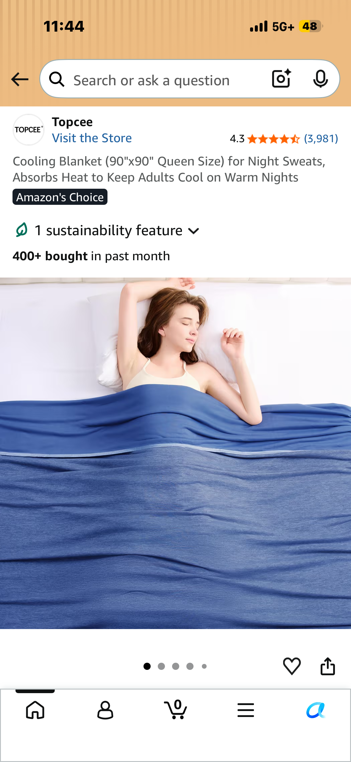 Cooling Blanket (90"x90" Queen Size) for Night Sweats, Absorbs Heat to Keep Adults Cool on Warm Nights