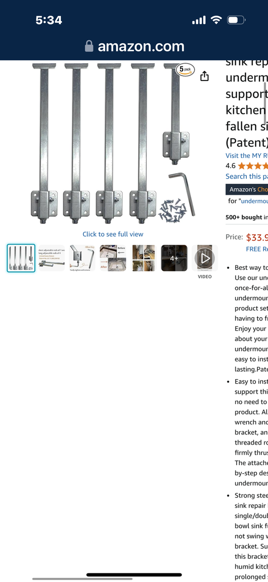Undermount Sink Repair Kit,Sink Brackets,Undermount Kitchen Sink Support for Quick and Easy Installation for Fallen Sink Support, Sink Repair Kit System