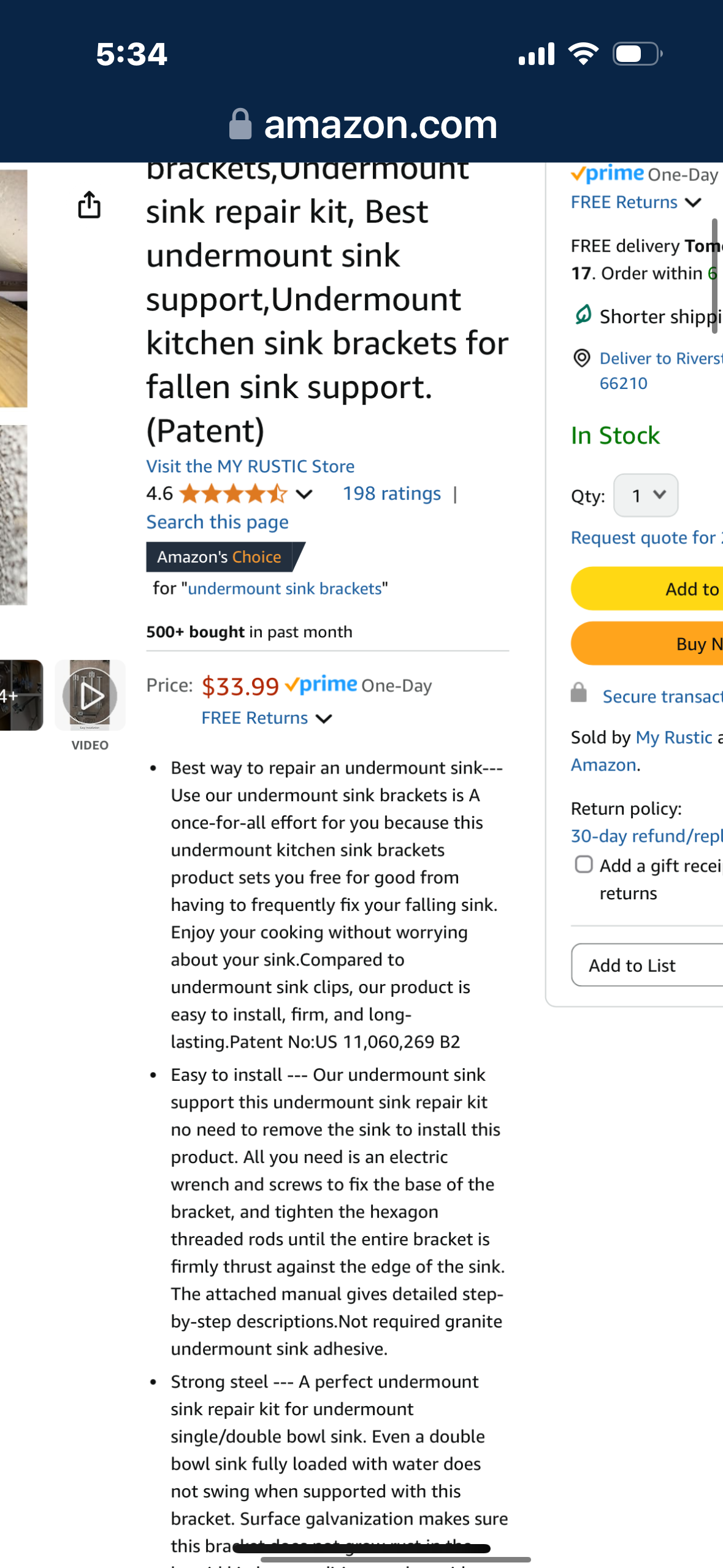 Undermount Sink Repair Kit,Sink Brackets,Undermount Kitchen Sink Support for Quick and Easy Installation for Fallen Sink Support, Sink Repair Kit System