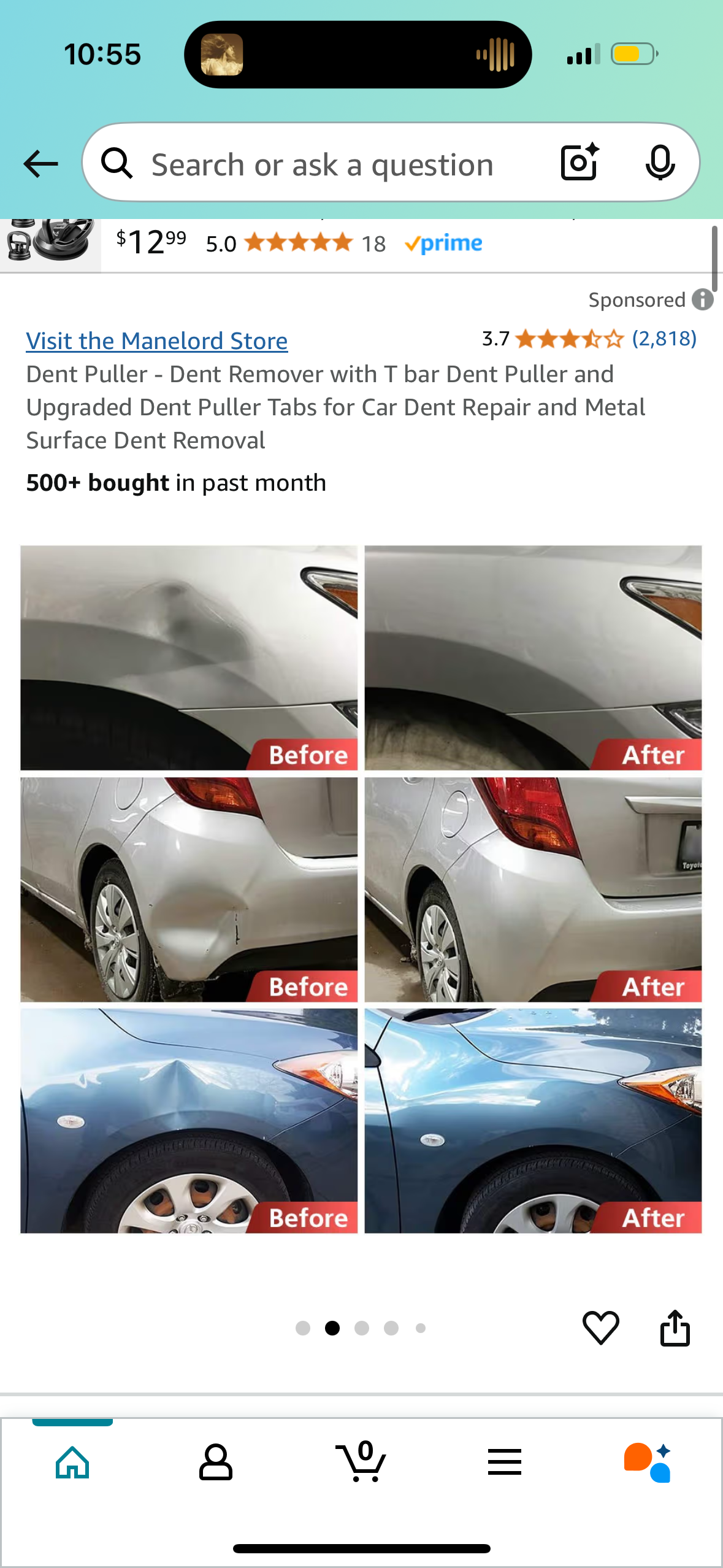 Dent Puller - Dent Remover with T bar Dent Puller and Upgraded Dent Puller Tabs for Car Dent Repair and Metal Surface Dent Removal