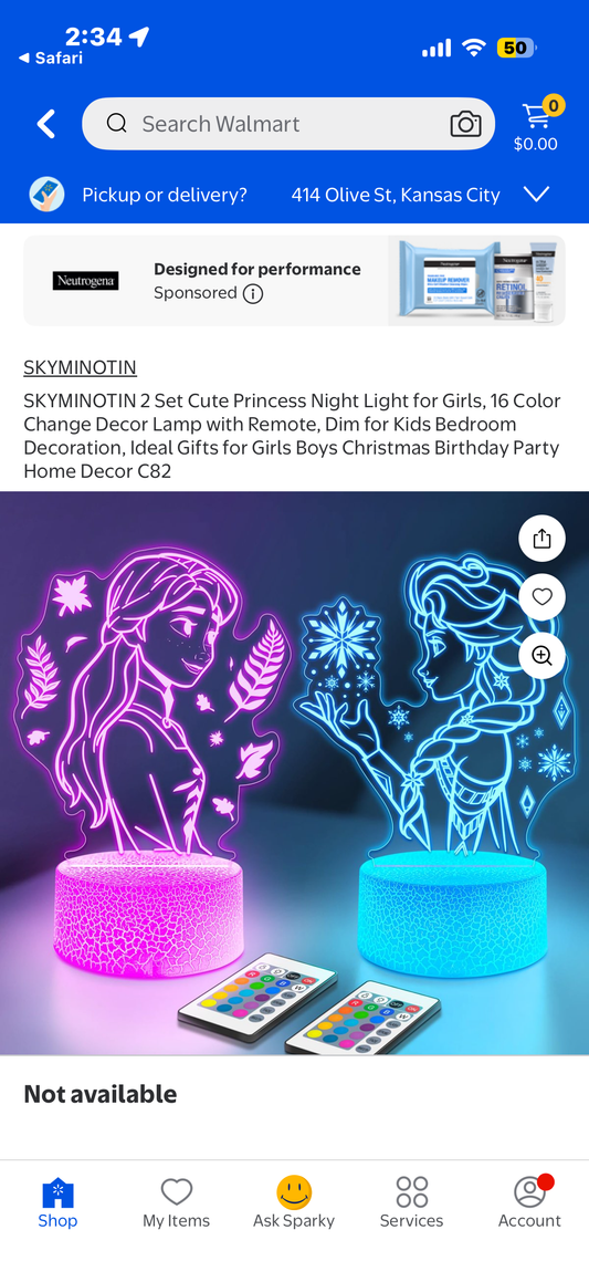 2 Set Cute Princess Night Light for Girls, 16 Color Change Decor Lamp with Remote, Dim for Kids Bedroom Decoration, Ideal Gifts for Girls Boys Christmas Birthday Party Home Decor C82