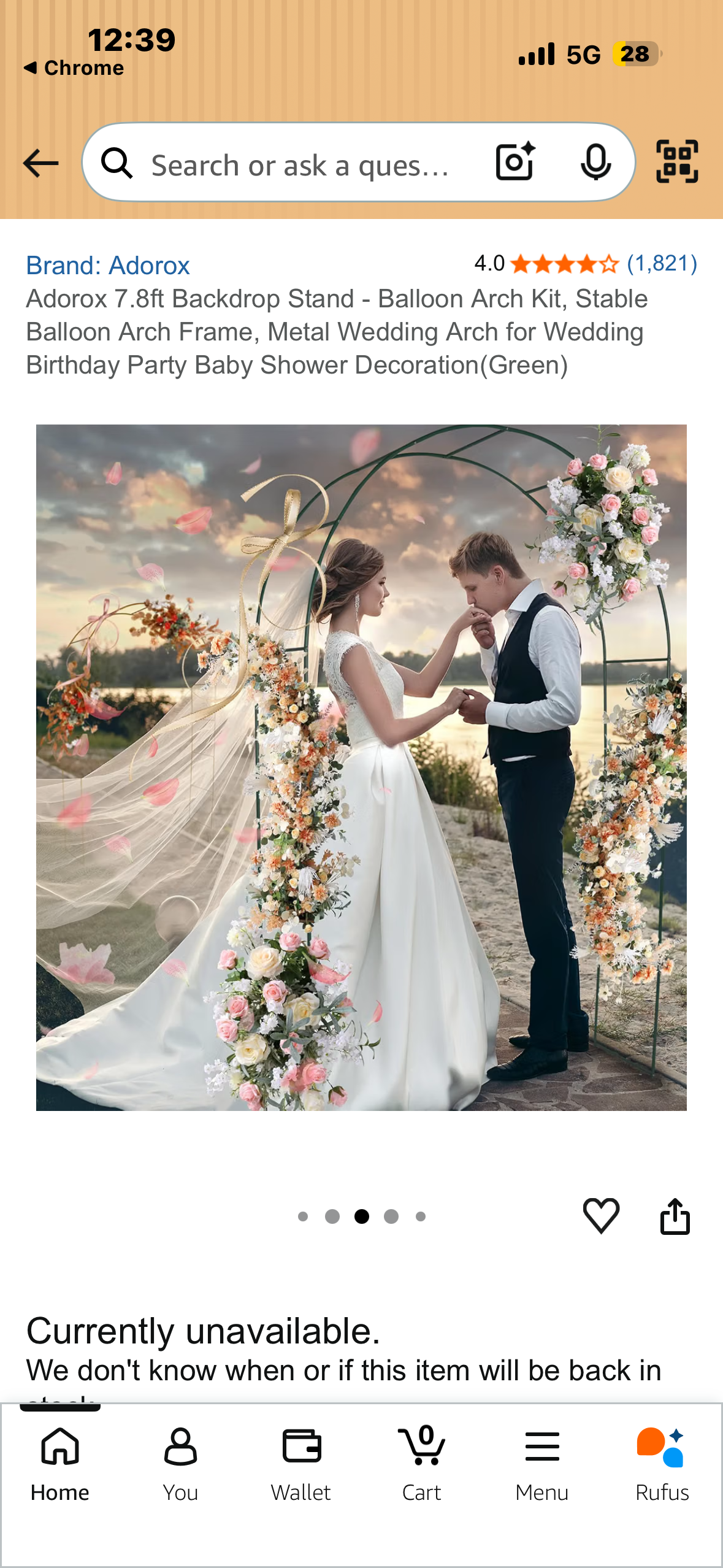 Gold 7.8ft Backdrop Stand - Balloon Arch Kit, Stable Balloon Arch Frame, Metal Wedding Arch for Wedding Birthday Party Baby Shower Decoration