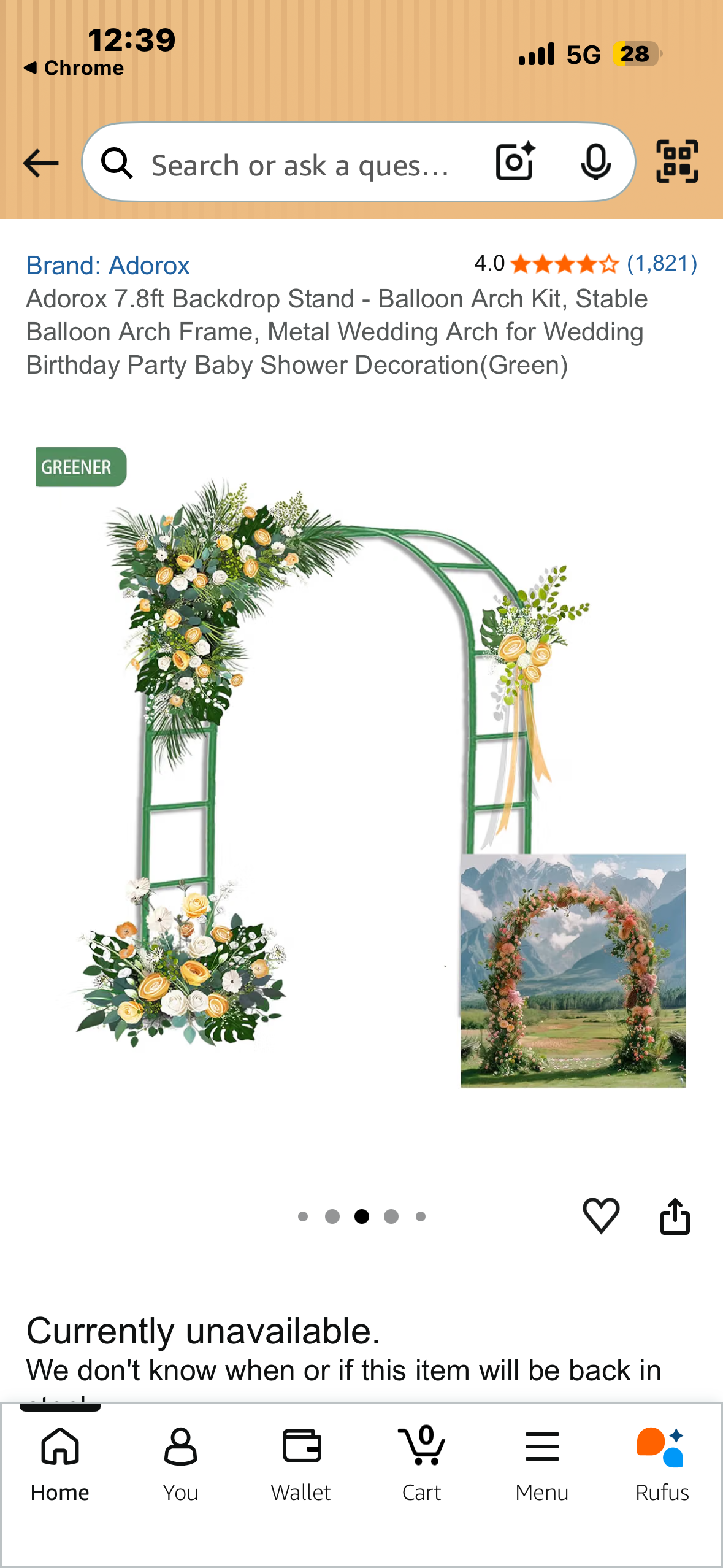 Gold 7.8ft Backdrop Stand - Balloon Arch Kit, Stable Balloon Arch Frame, Metal Wedding Arch for Wedding Birthday Party Baby Shower Decoration