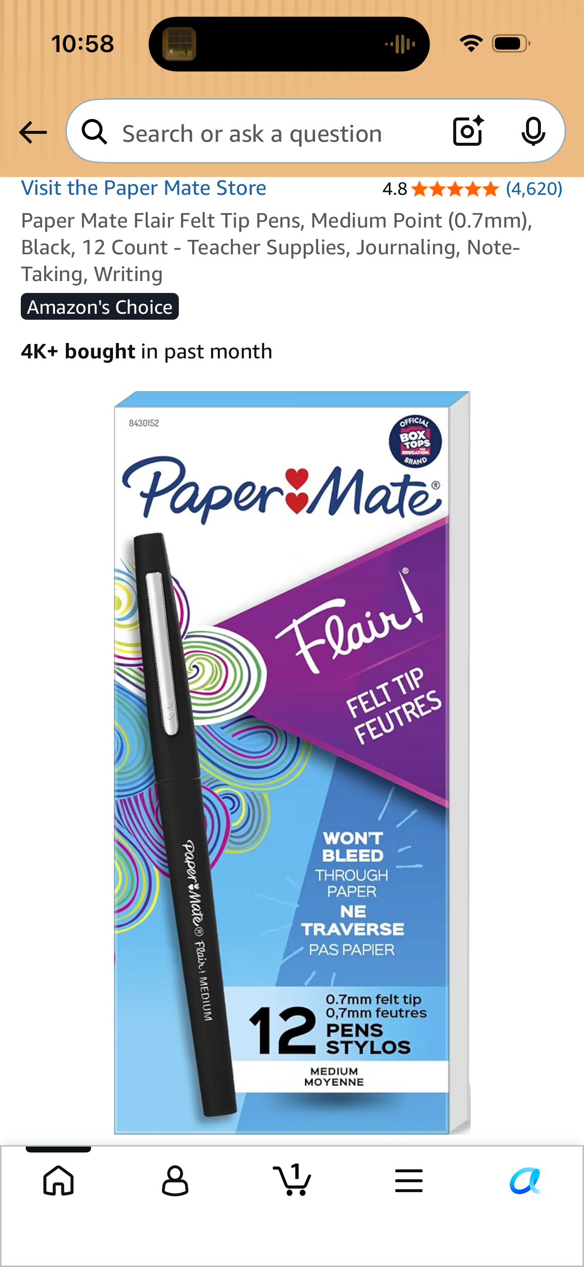 Paper Mate Flair Felt Tip Pens, Medium Point (0.7mm), Black, 12 Count - Teacher Supplies, Journaling, Note-Taking, Writing