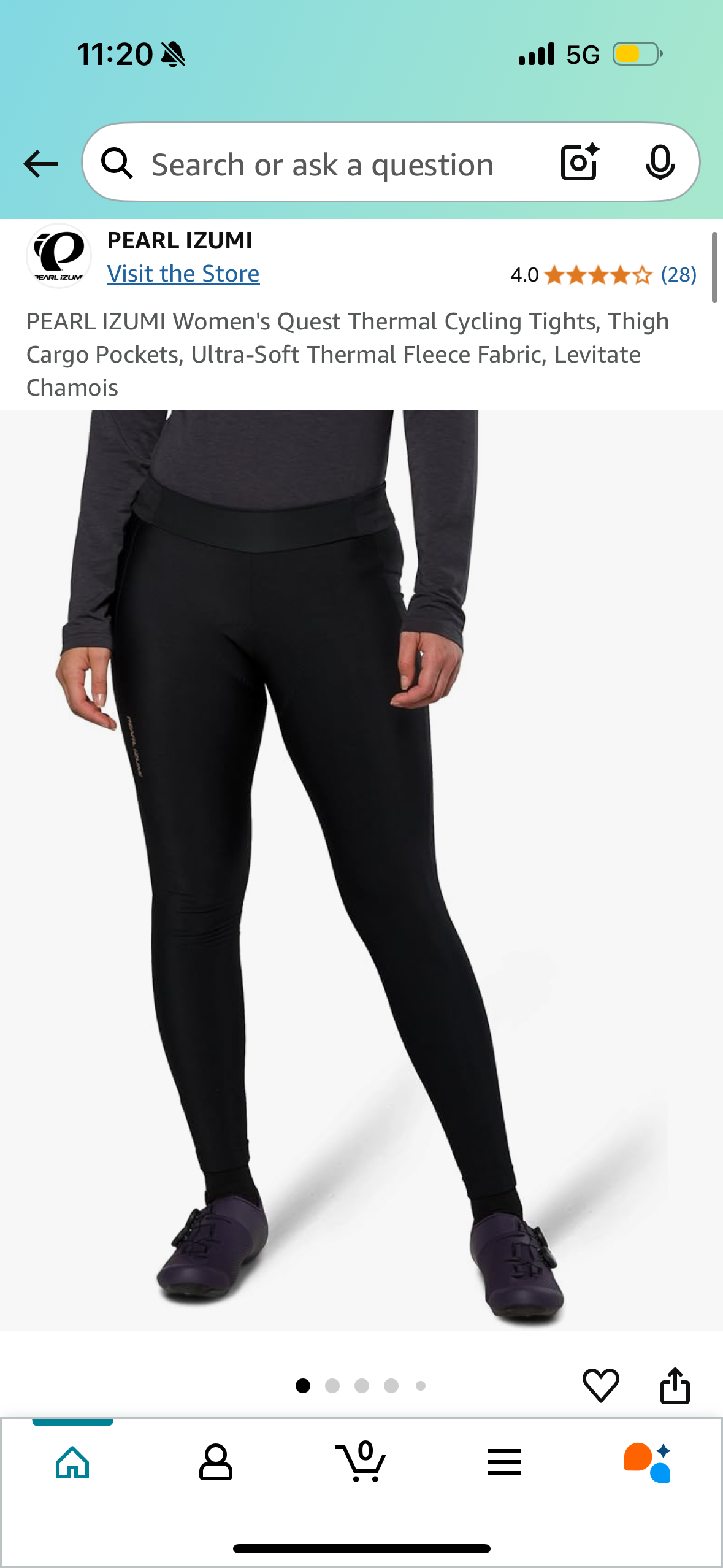 PEARL IZUMI Women's Quest Thermal Cycling Tights, Thigh Cargo Pockets, Ultra-Soft Thermal Fleece Fabric, Levitate Chamois