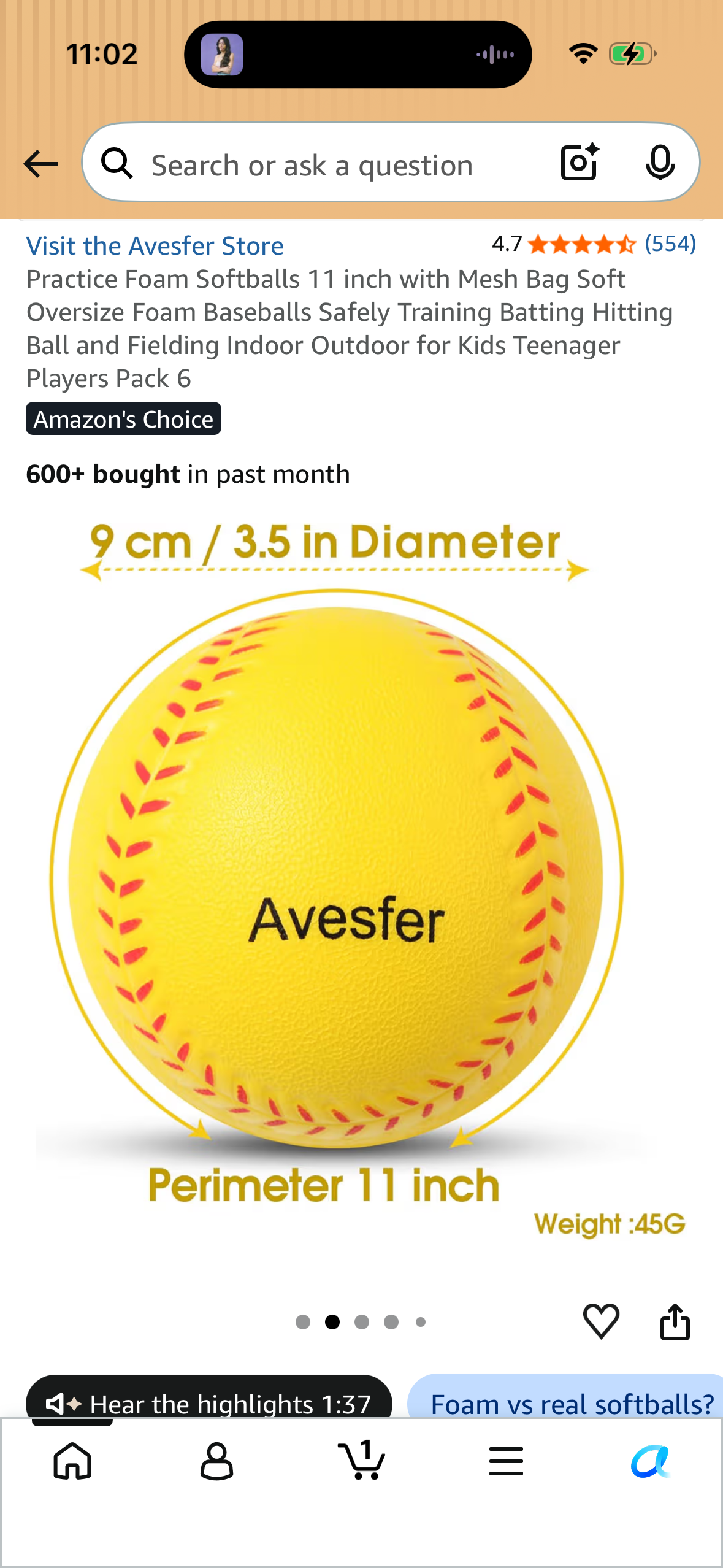 Practice Foam Softballs 11 inch with Mesh Bag Soft Oversize Foam Baseballs Safely Training Batting Hitting Ball and Fielding Indoor Outdoor for Kids Teenager Players Pack 6