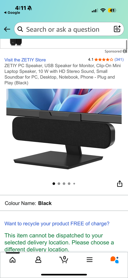 ZETIY PC Speaker, USB Speaker for Monitor, Clip-On Mini Laptop Speaker, 10 W with HD Stereo Sound, Small Soundbar for PC, Desktop, Notebook, Phone - Plug and Play (Black