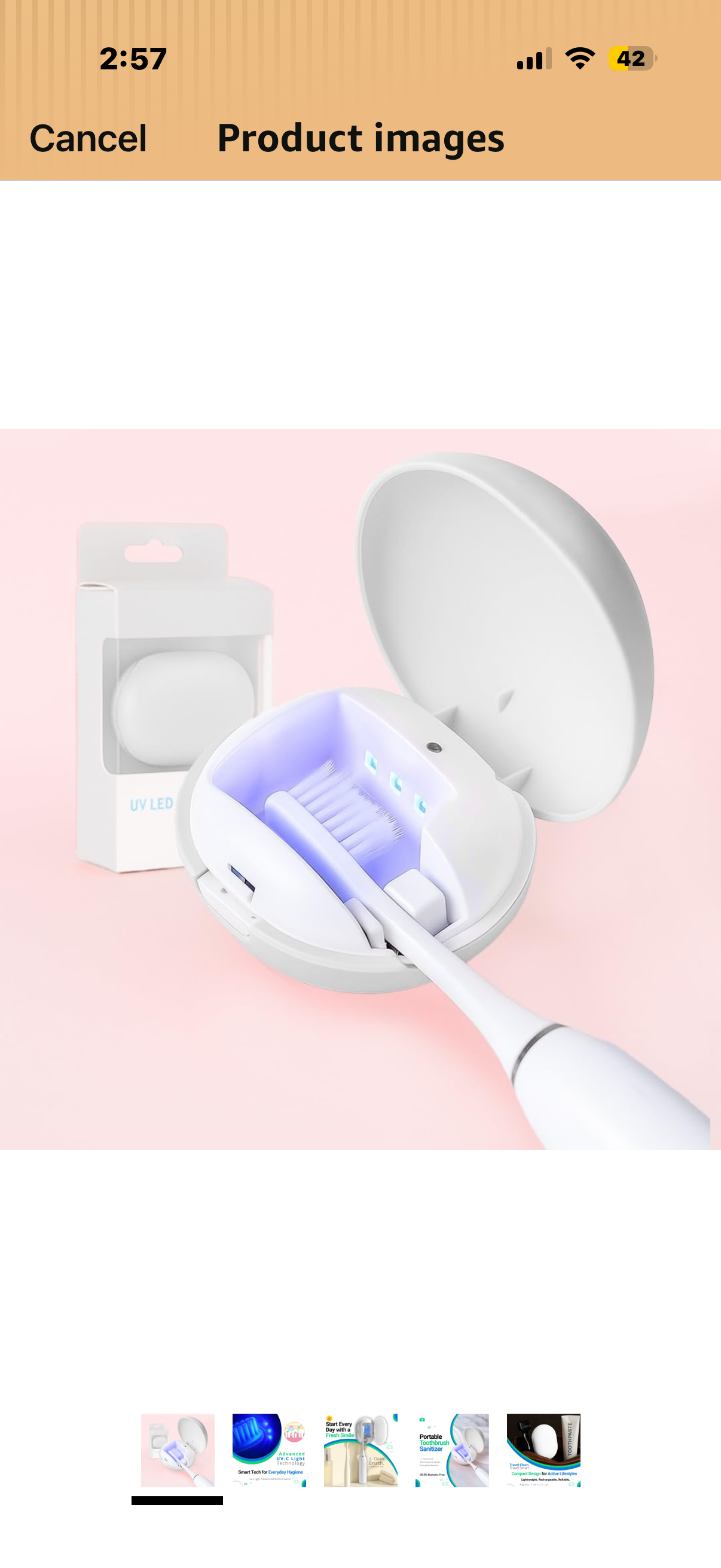 Toothbrush Sanitizer Case, Portable & Rechargeable Tooth Brush Holder with Stand, Fits Most Manual & Slim Electric Toothbrushes, Compact Design for Travel, Wall & Countertop Use