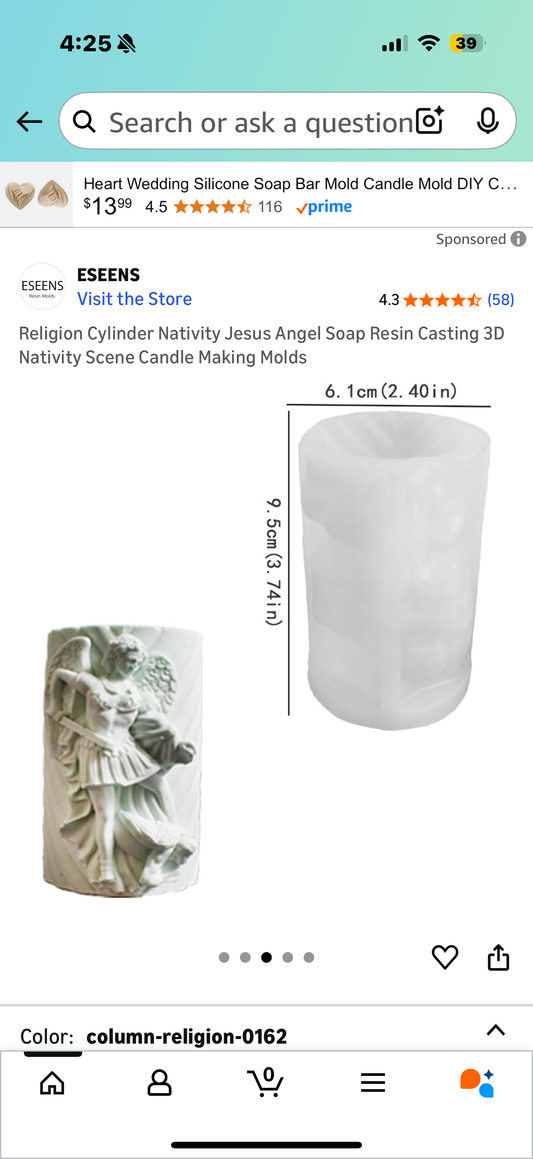 Religion Cylinder Nativity Jesus Angel Soap Resin Casting 3D Nativity Scene Candle Making Molds