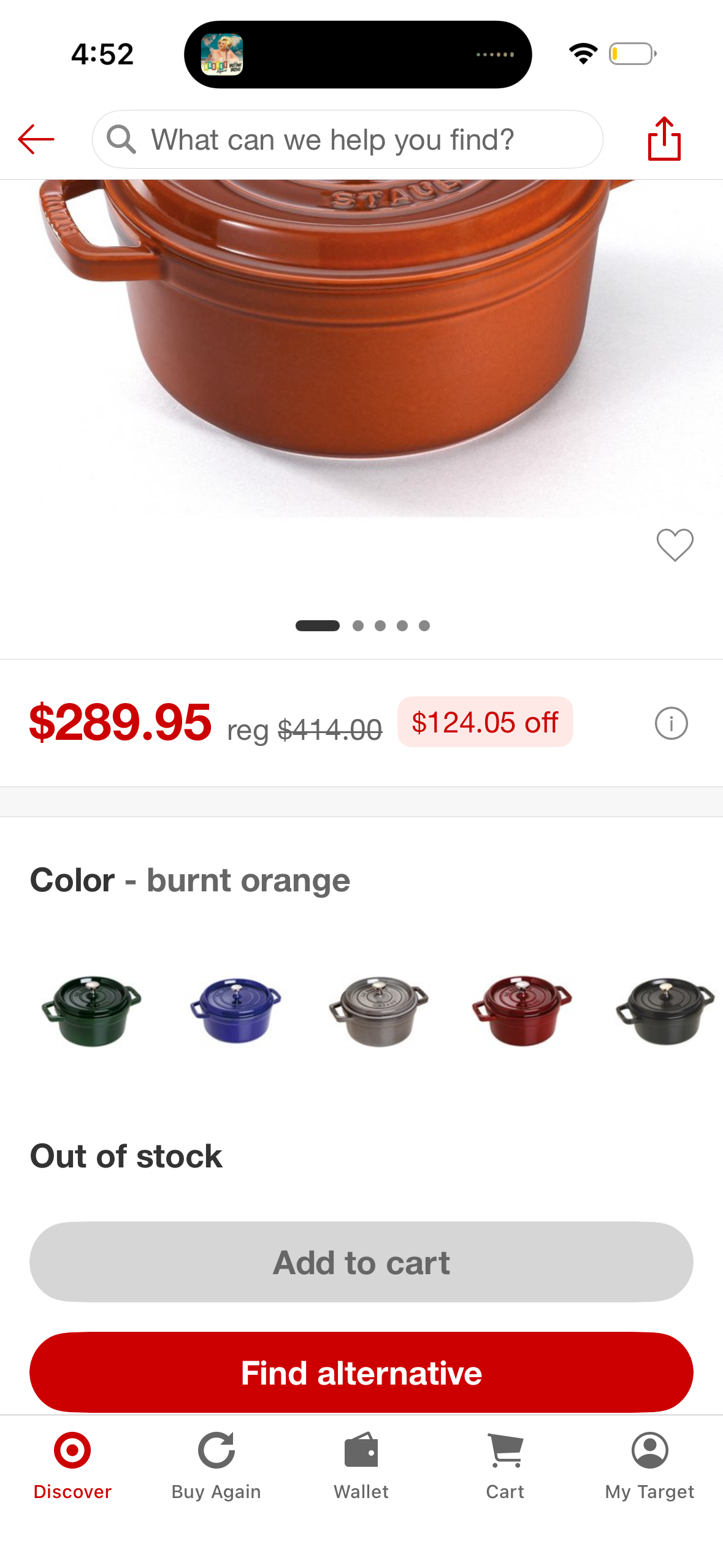 Staub Cast Iron Round Cocotte, Dutch Oven, 2.75-quart, serves 2-3, Made in France, Burnt Orange