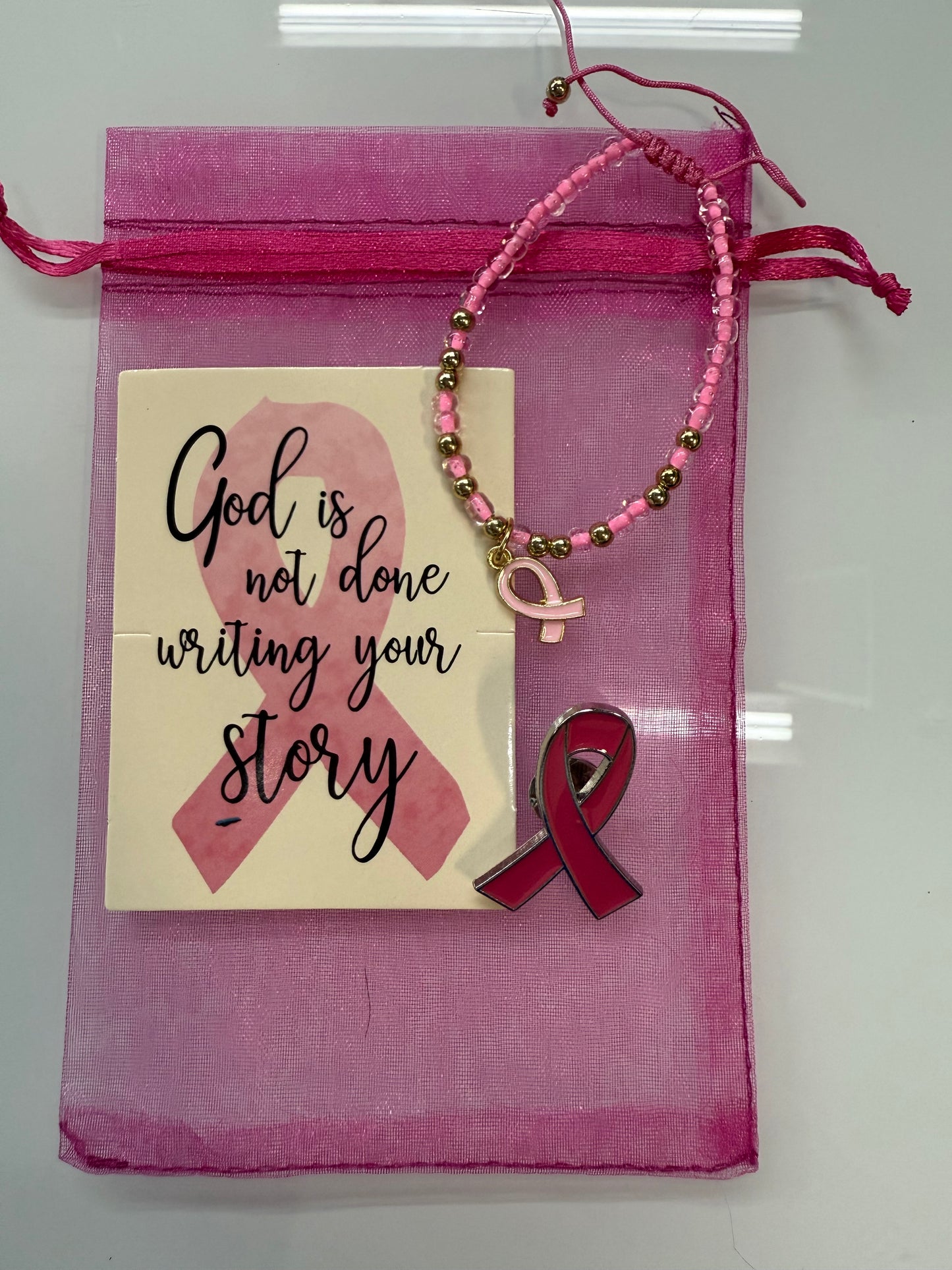Breast Cancer Bracelet and Pin