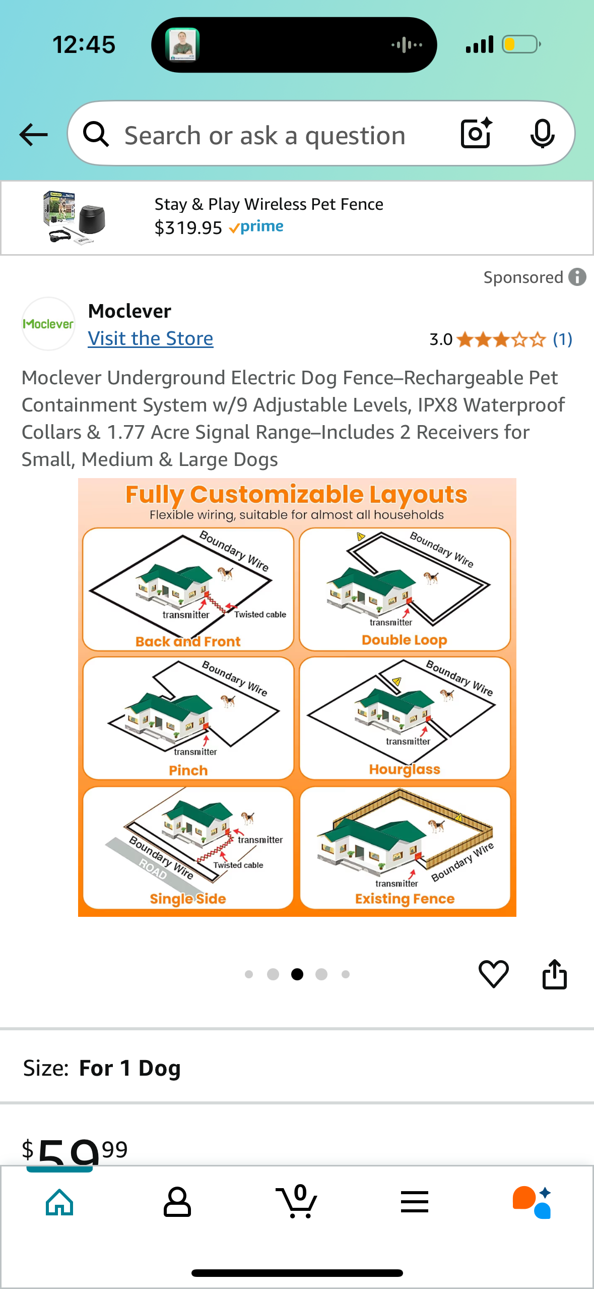 Moclever Underground Electric Dog Fence–Rechargeable Pet Containment System w/9 Adjustable Levels, IPX8 Waterproof Collars & 1.77 Acre Signal Range–Includes 2 Receivers for Small, Medium & Large Dogs