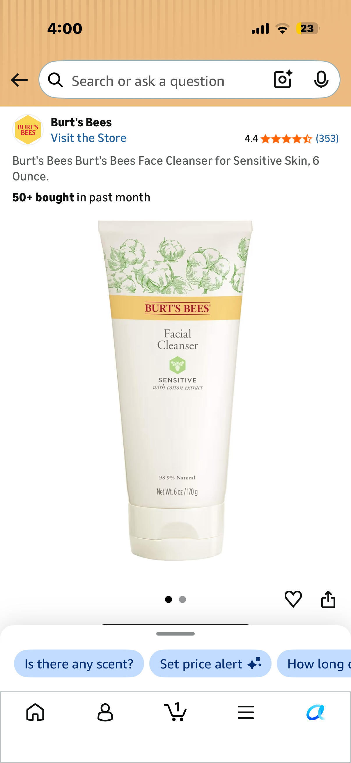 Burt's Bees Burt's Bees Face Cleanser for Sensitive Skin, 6 Ounce