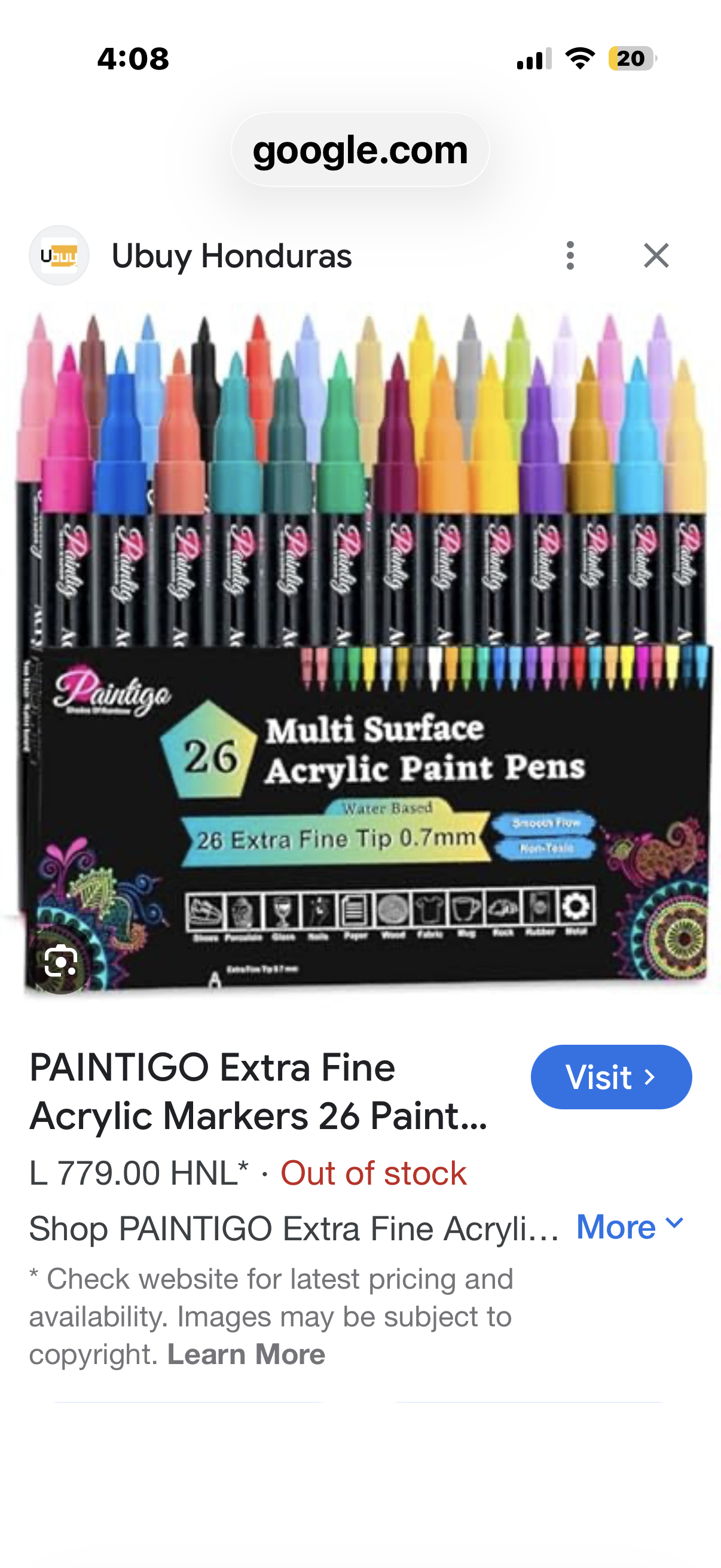 Paintigo Acrylic Paint (Pack of 26), Water - Based, Permanent & Waterproof Ink, 0.7mm Extra Fine Tip, Ideal for Rock Painting and Multiple surfaces
