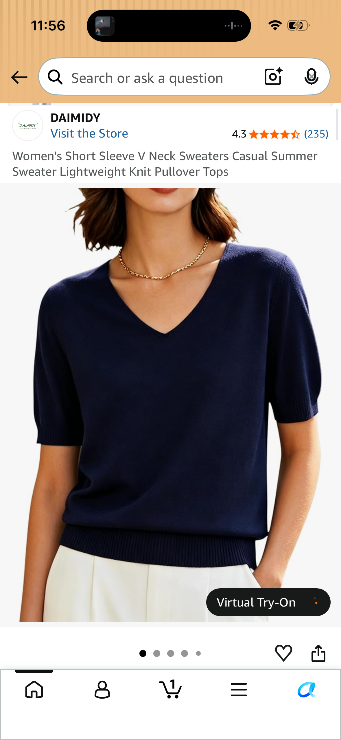 Women's Short Sleeve V Neck Sweaters Casual Summer Sweater Lightweight Knit Pullover Tops (Size X-Large)
