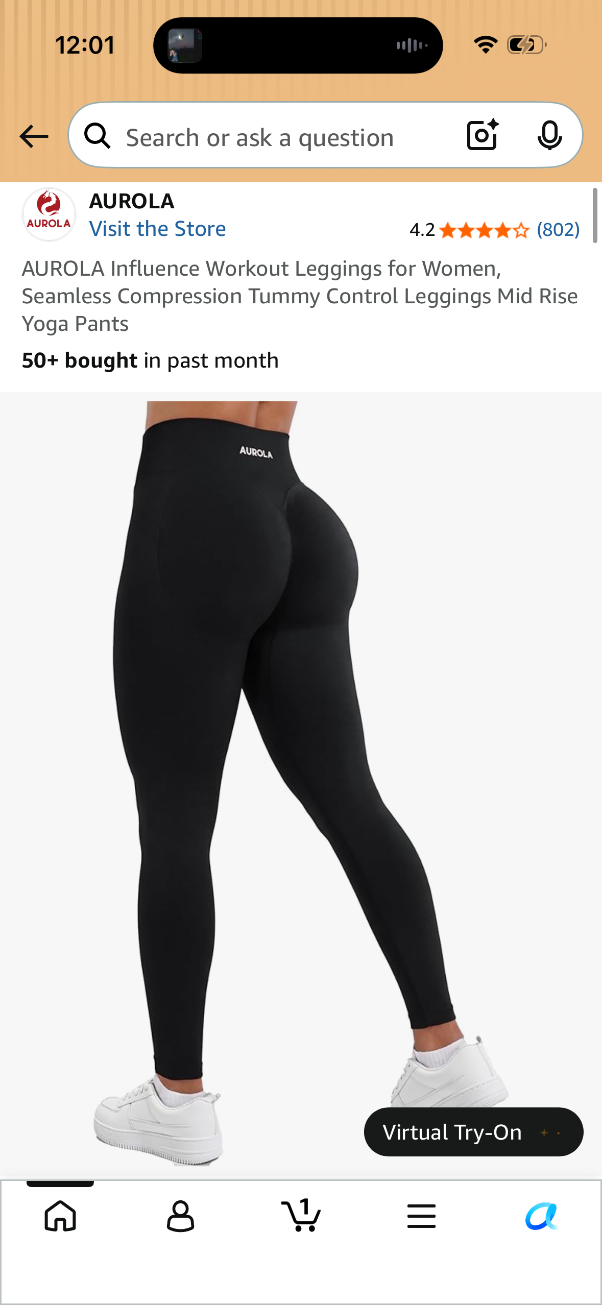 AUROLA Influence Workout Leggings for Women, Seamless Compression Tummy Control Leggings Mid Rise Yoga Pants (Size Small)