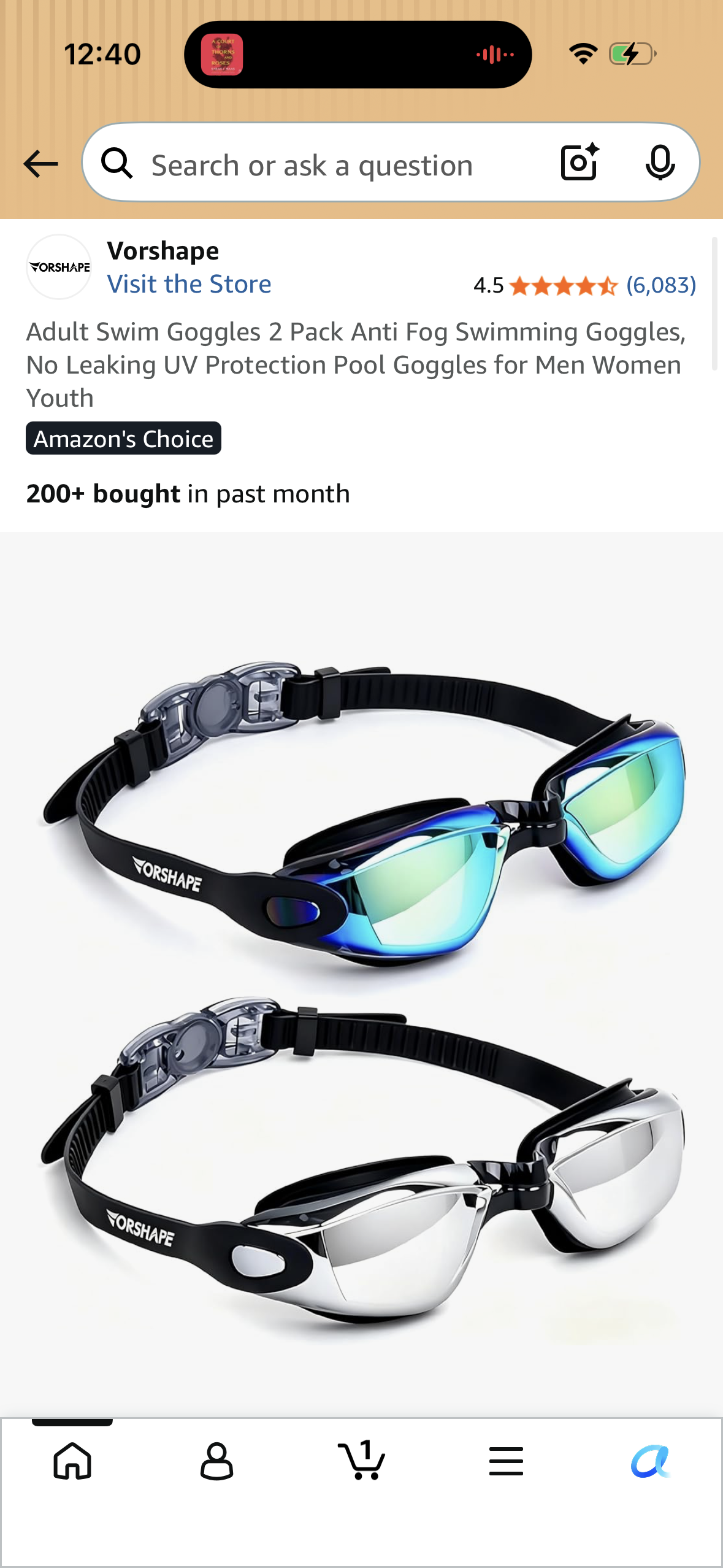 Adult Swim Goggles 2 Pack Anti Fog Swimming Goggles, No Leaking UV Protection Pool Goggles for Men Women Youth
