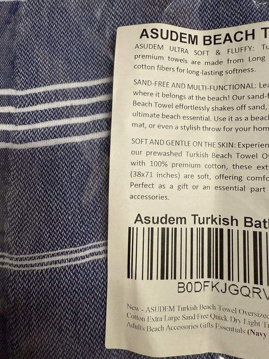 Turkish Beach Towel Oversized 38x71 100% Cotton Extra Large Sand Free Quick Dry Light Travel Towels for Adults Beach Accessories Gifts Essentials