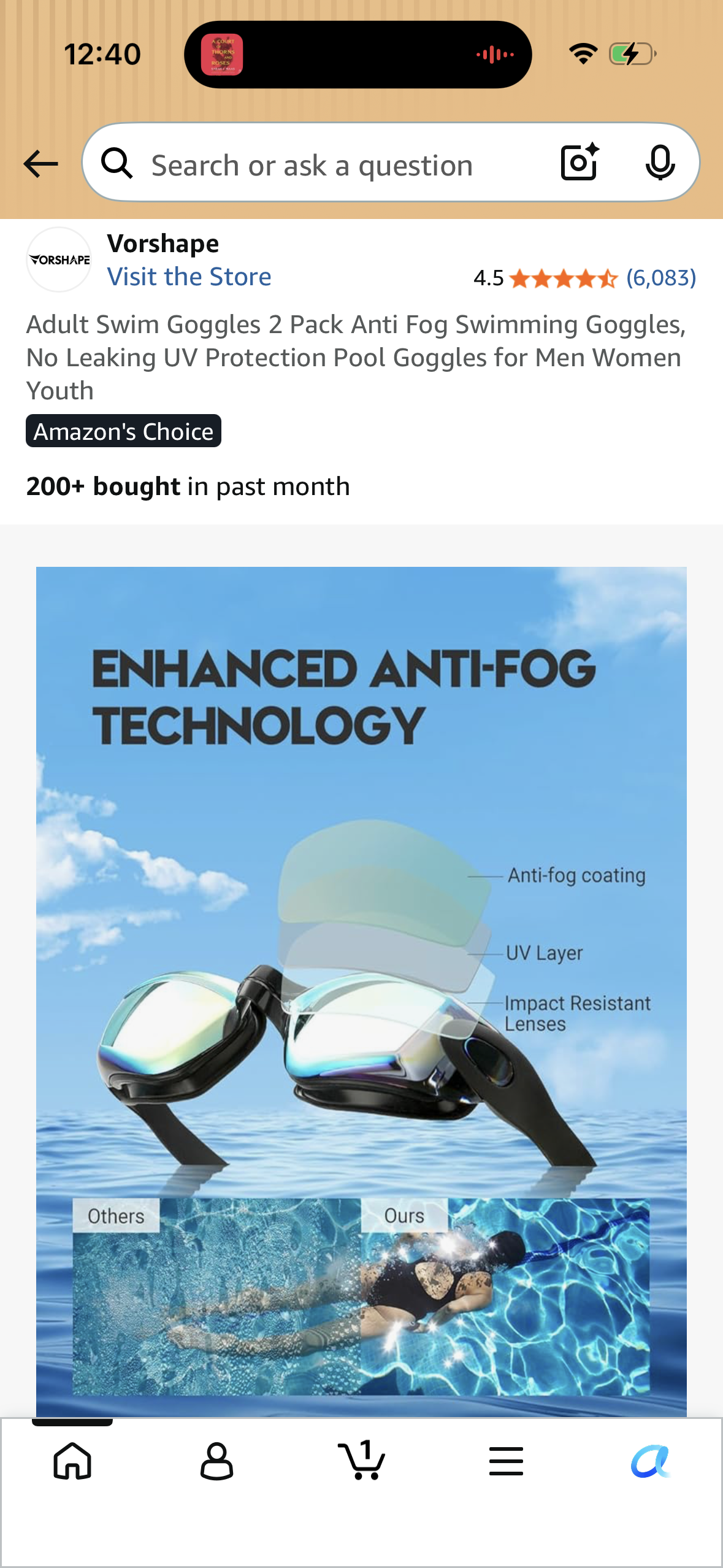 Adult Swim Goggles 2 Pack Anti Fog Swimming Goggles, No Leaking UV Protection Pool Goggles for Men Women Youth