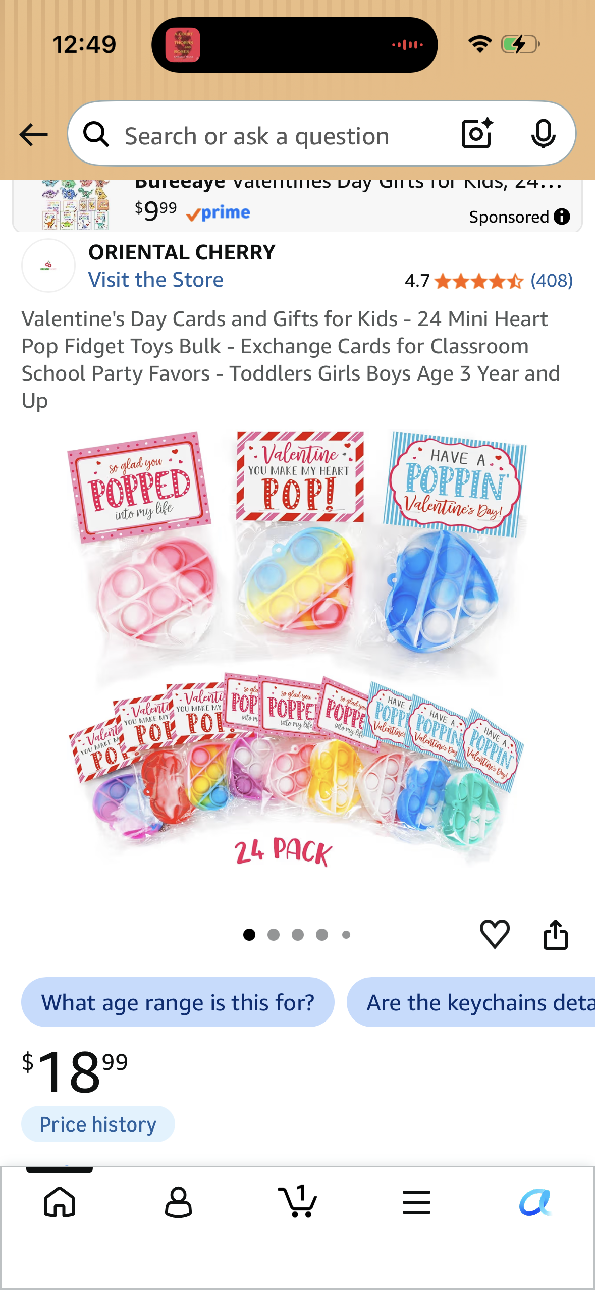 Valentine's Day Cards and Gifts for Kids - 24 Mini Heart Pop Fidget Toys Bulk - Exchange Cards for Classroom School Party Favors - Toddlers Girls Boys Age 3 Year and Up