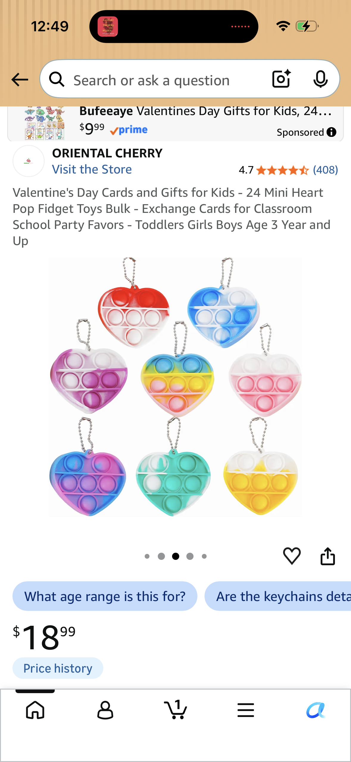 Valentine's Day Cards and Gifts for Kids - 24 Mini Heart Pop Fidget Toys Bulk - Exchange Cards for Classroom School Party Favors - Toddlers Girls Boys Age 3 Year and Up