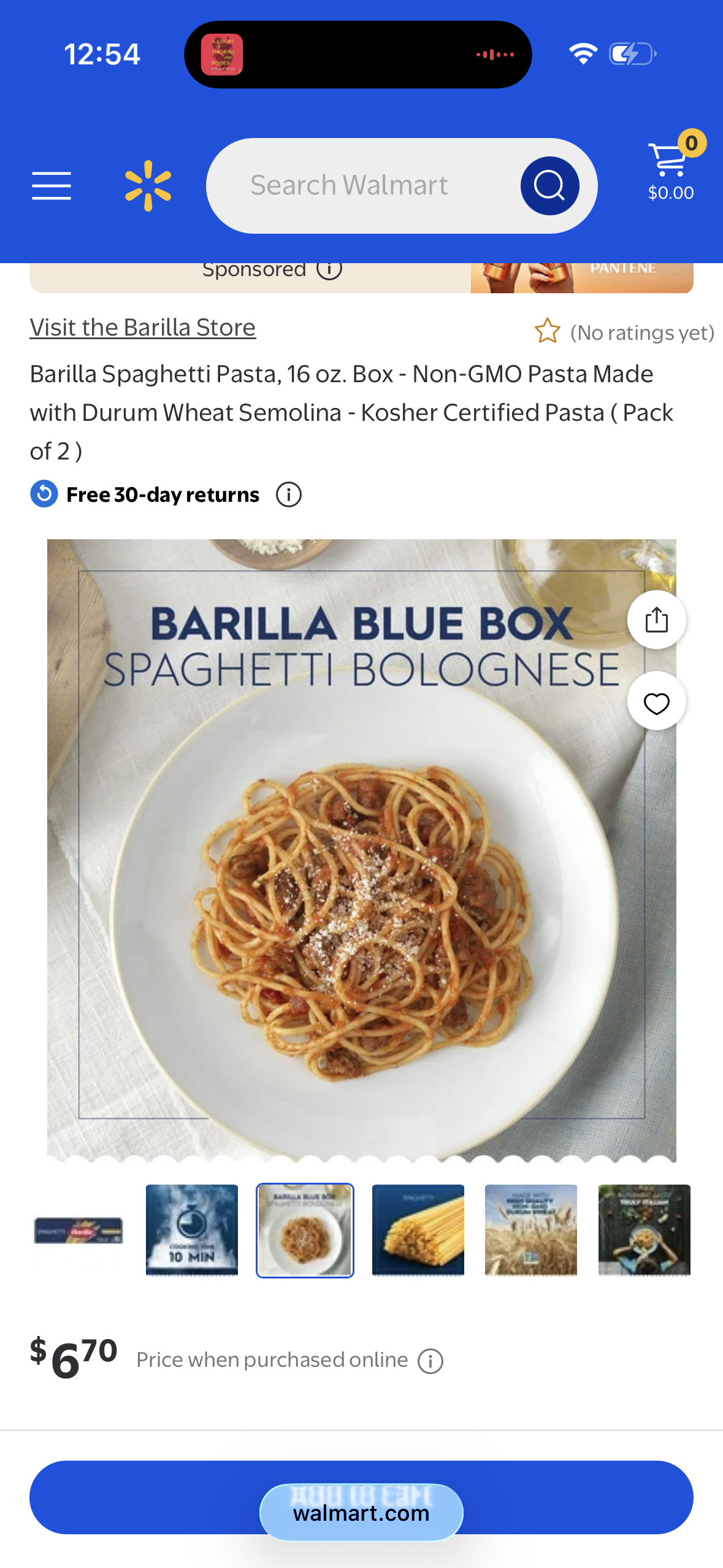 Pack of 2 - Barilla Spaghetti Pasta, 16 oz. Box - Non-GMO Pasta Made with Durum Wheat Semolina - Kosher Certified Pasta