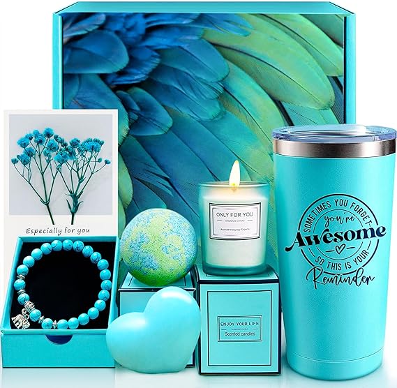 AQOOR Christmas Gifts for Women, Valentines Mothers Day Birthday Gifts for Mom Wife Girlfriend Sister Best Friend Her, Personalized Spa Thank You Gift Baskets Set for Women