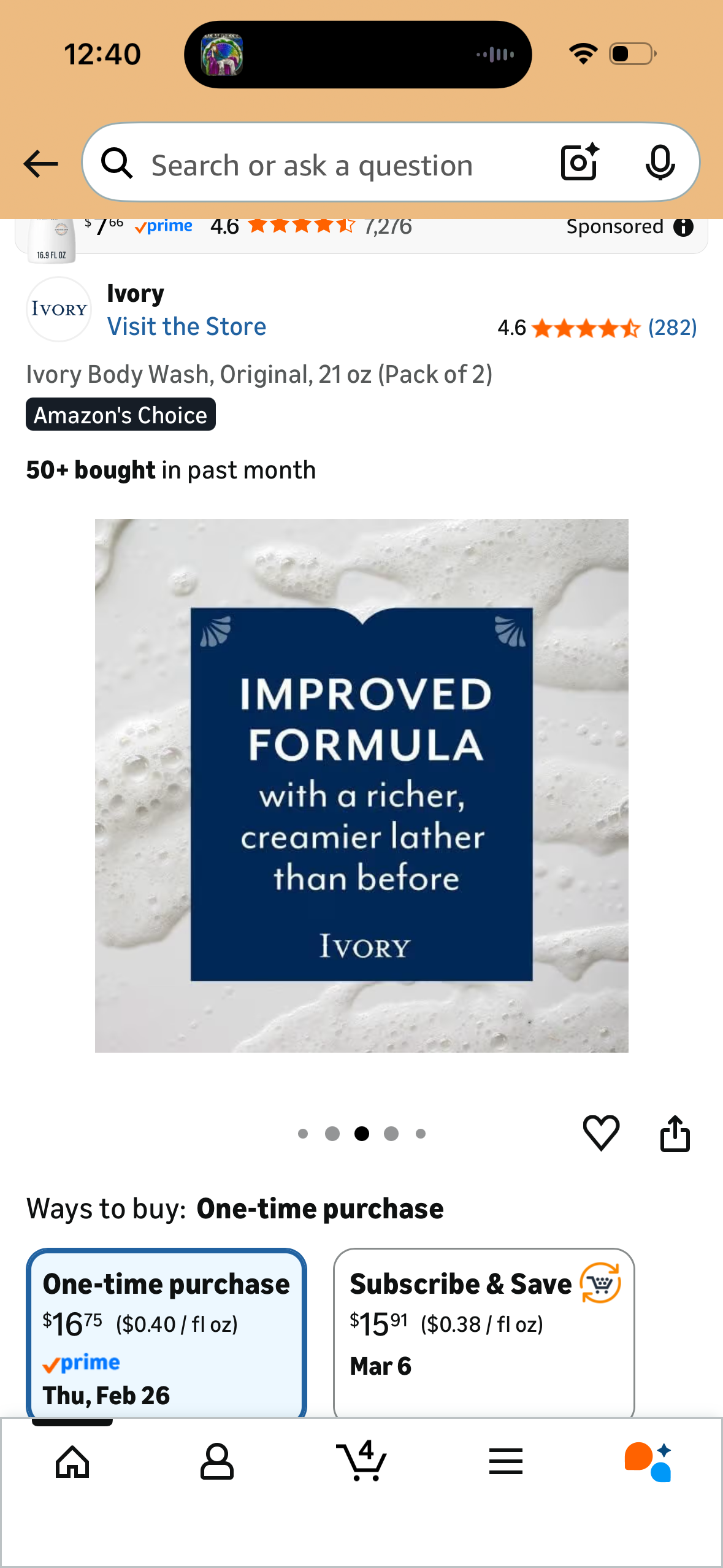 Ivory Body Wash, Original, 21 oz (Pack of 2)