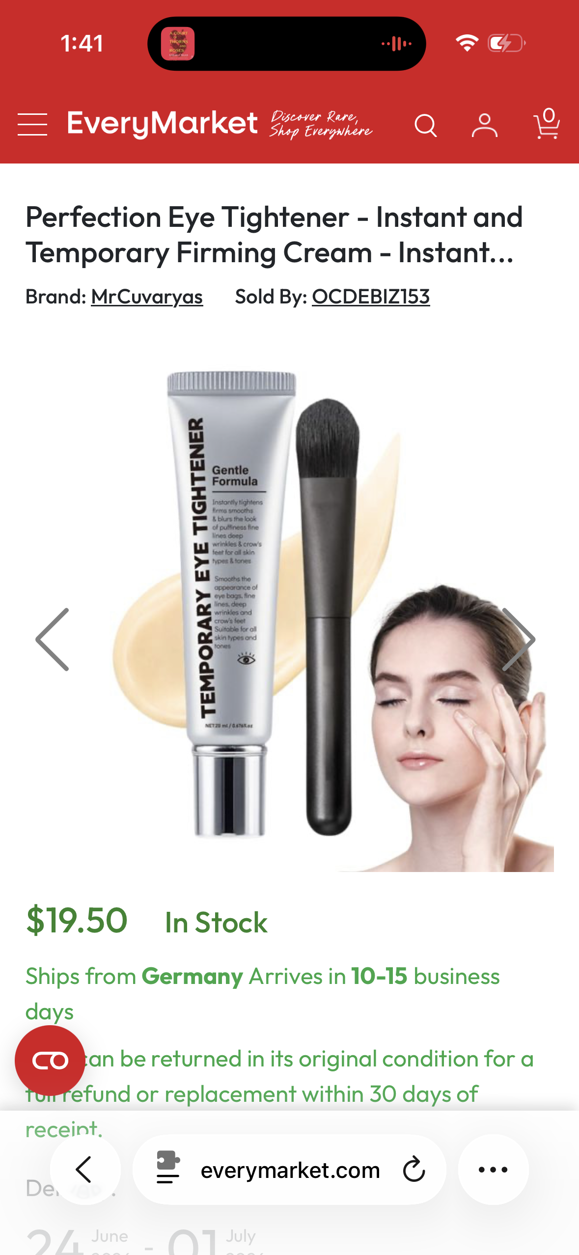 Perfection Eye Tightener, Instant No-Filter Firming Primer，Instantly Tighten and Smooth ypur EyeArea with Our Temporary Eye Tightener