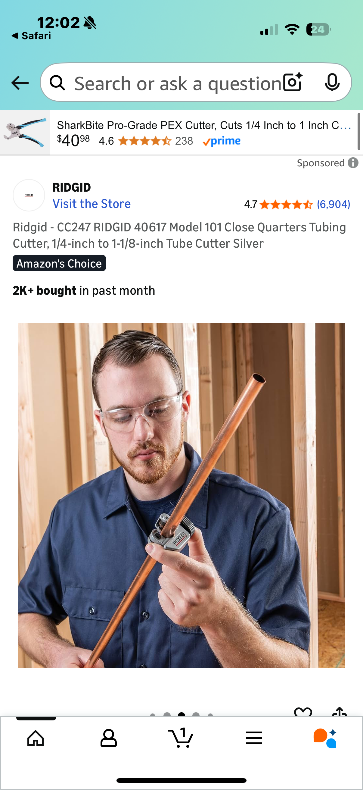 Ridgid - CC247 RIDGID 40617 Model 101 Close Quarters Tubing Cutter, 1/4-inch to 1-1/8-inch Tube Cutter Silverware