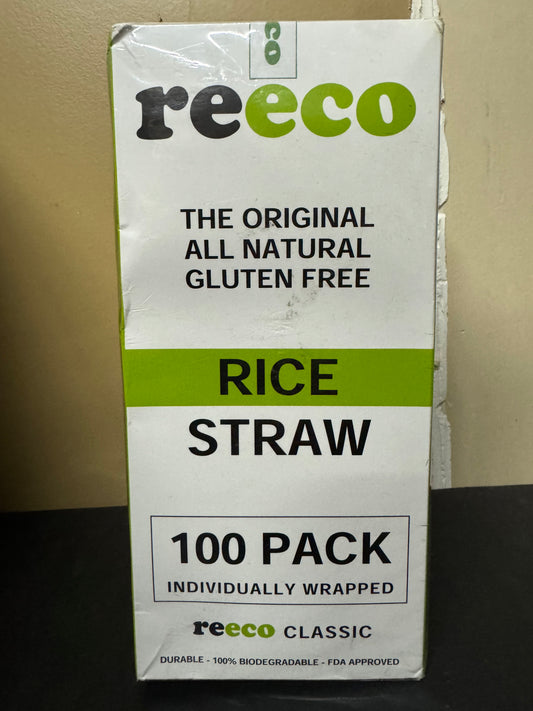 Biodegradable Rice Straws, 100 pack Individually Wrapped