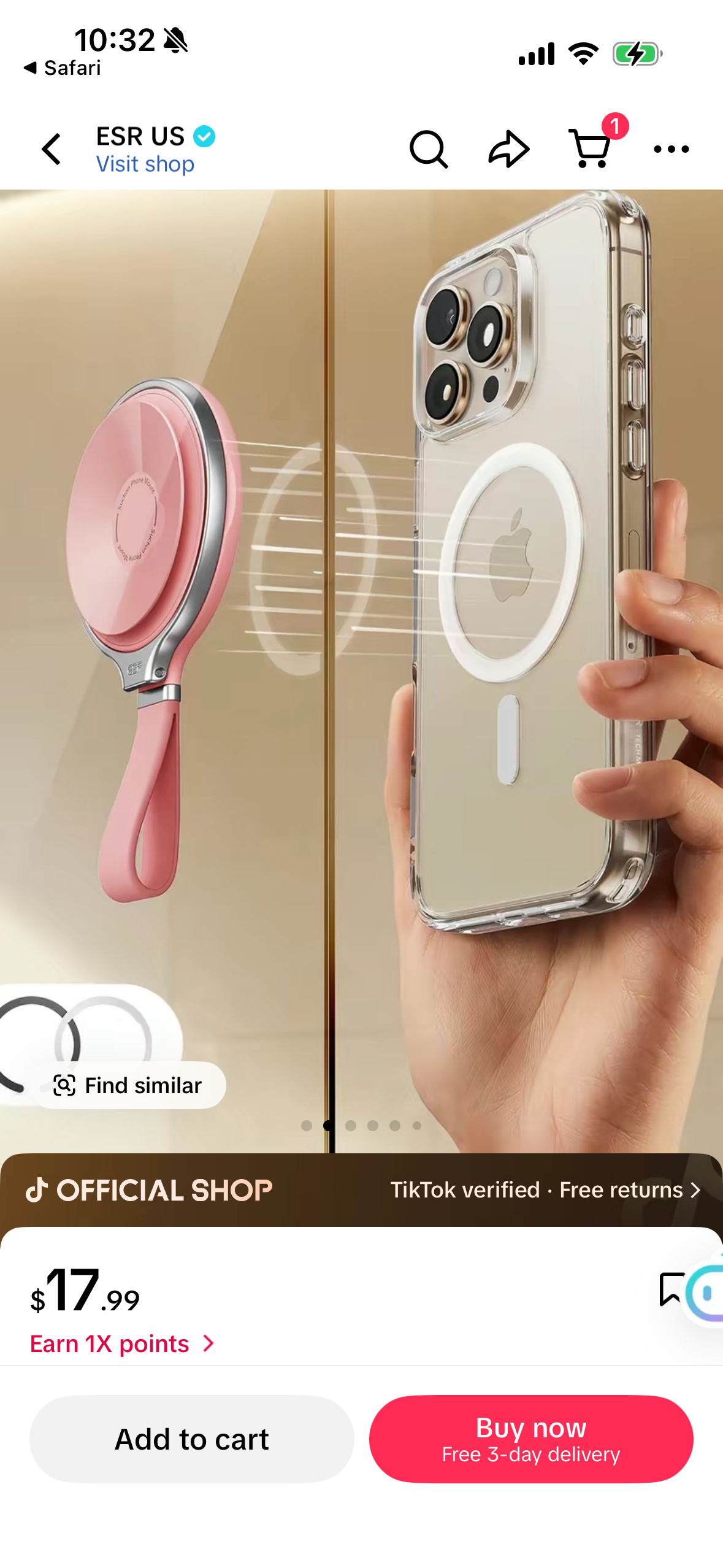 ESR for MagSafe Suction Mount, Sticky Phone Grip, Magnetic Phone Suction Grip, Silicone Suction Cup Phone Mount, Hands-Free Mirror Phone Holder for iPhone 17 16/Android/S25/Google, TikTok/Video, Pink