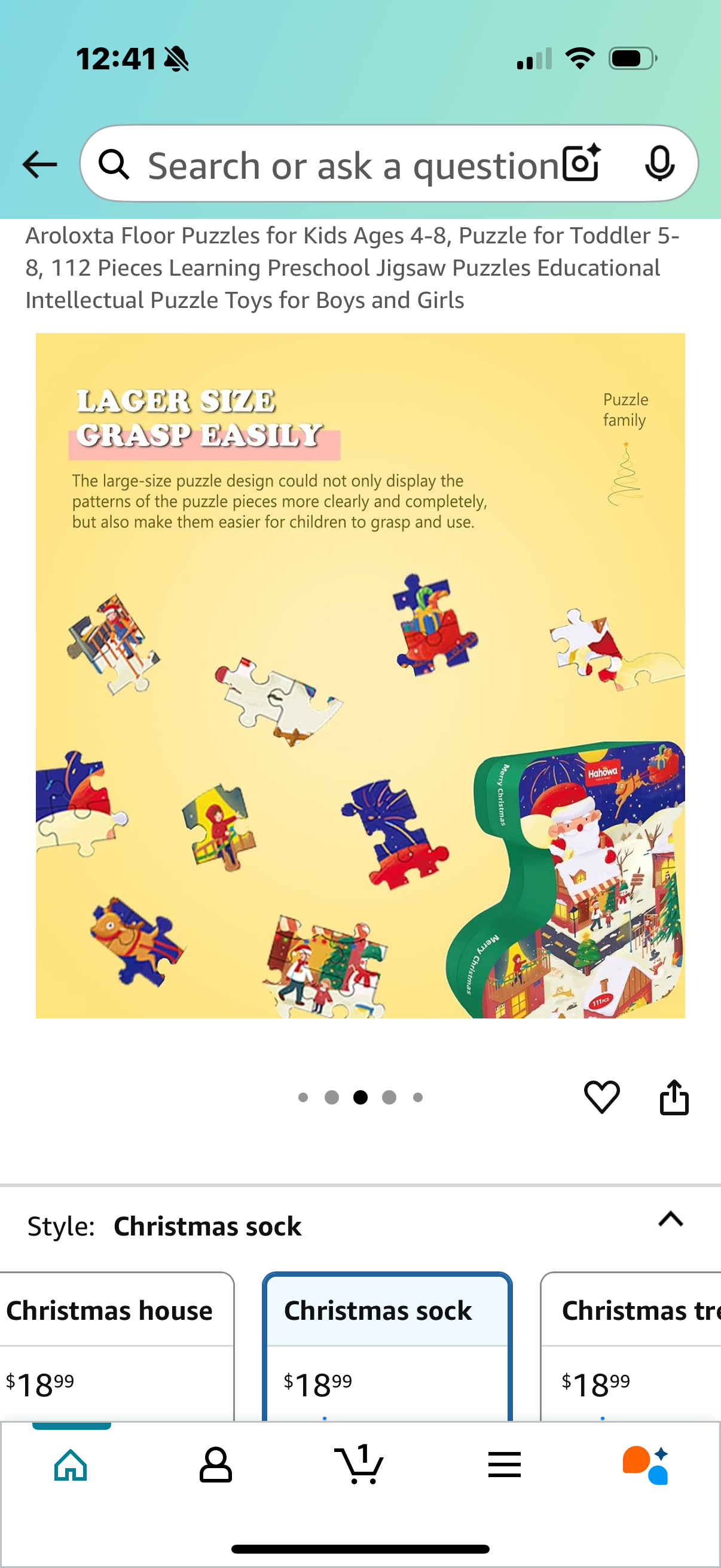 Aroloxta Floor Puzzles for Kids Ages 4-8, Puzzle for Toddler 5-8, 112 Pieces Learning Preschool Jigsaw Puzzles Educational Intellectual Puzzle Toys for Boys and Girls log