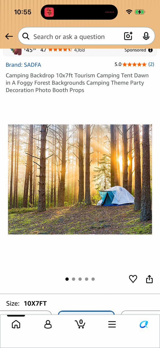 Camping Backdrop 10x8ft Tourism Camping Tent Dawn in A Foggy Forest Backgrounds Camping Theme Party Decoration Photo Booth Props