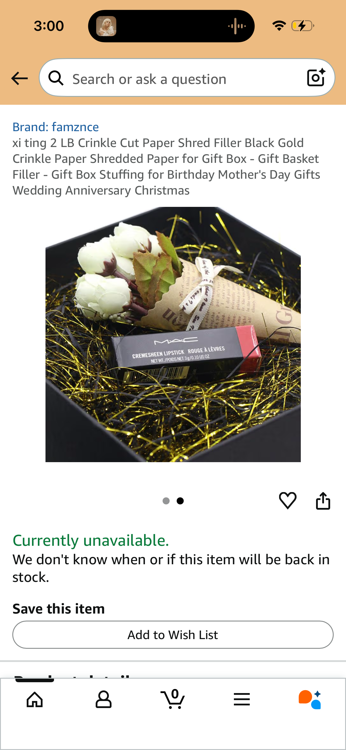 2 LB Crinkle Cut Paper Shred Filler Black Gold Crinkle Paper Shredded Paper for Gift Box - Gift Basket Filler - Gift Box Stuffing for Birthday Mother's Day Gifts Wedding Anniversary Christmas