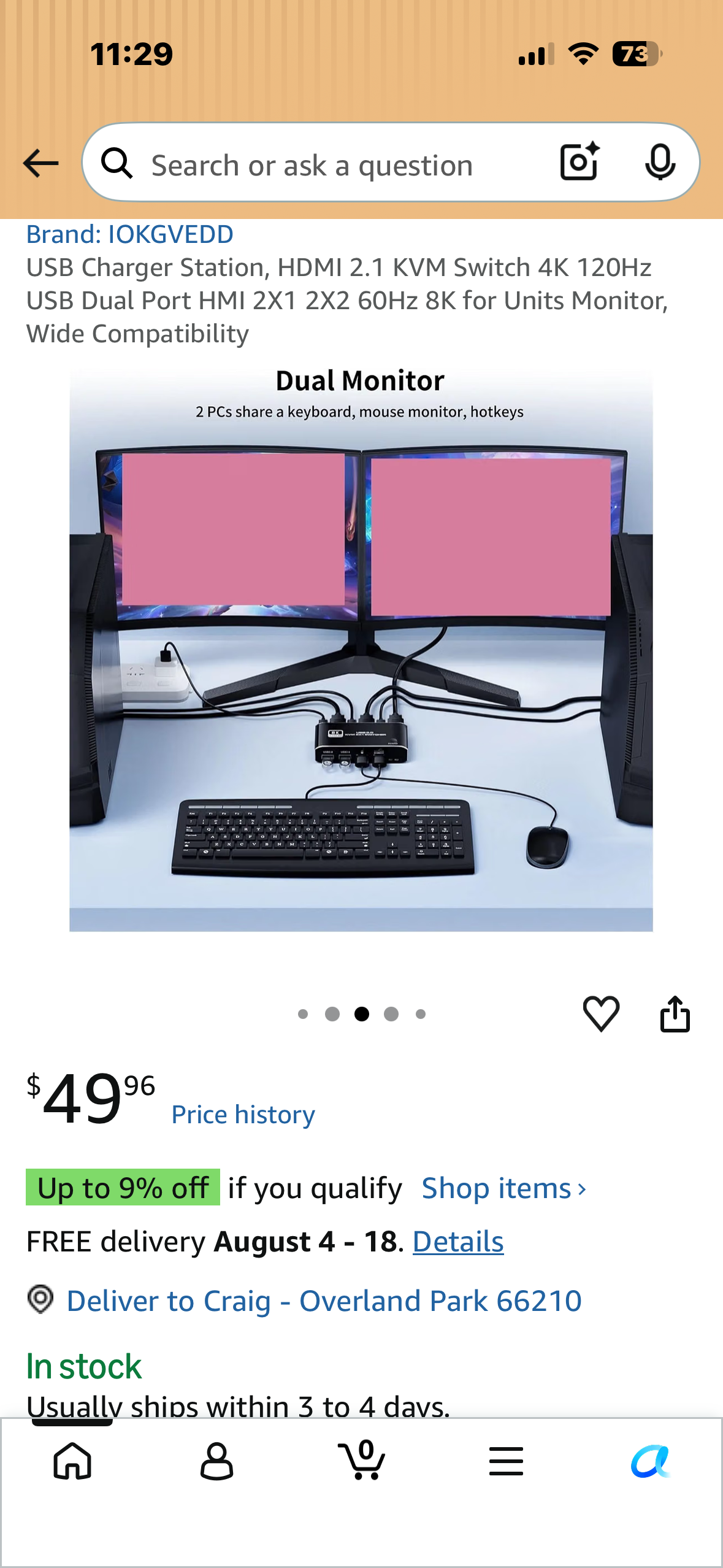 8K @60Hz 2x1 HDMI 2.1 KVM Switch, 2 Port 2 in 1 Out KVM HDMI 2.1 Switch for 2 PCs Shares 1 Set Mouse, Keyboard and Monitor, Support 8K @60Hz, 4K @120Hz, Hotkey, USB 3.0 Port, HDMI2.1 in/Out Port