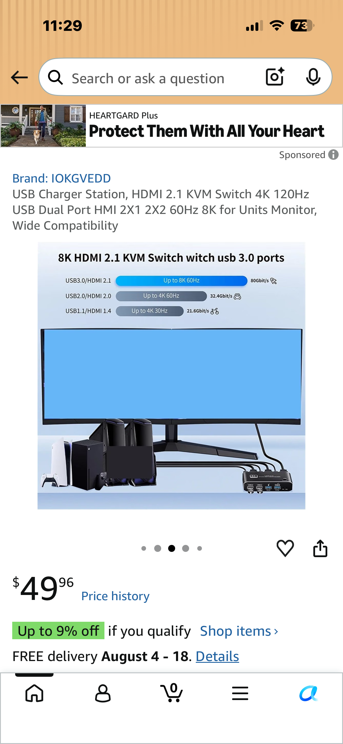 8K @60Hz 2x1 HDMI 2.1 KVM Switch, 2 Port 2 in 1 Out KVM HDMI 2.1 Switch for 2 PCs Shares 1 Set Mouse, Keyboard and Monitor, Support 8K @60Hz, 4K @120Hz, Hotkey, USB 3.0 Port, HDMI2.1 in/Out Port