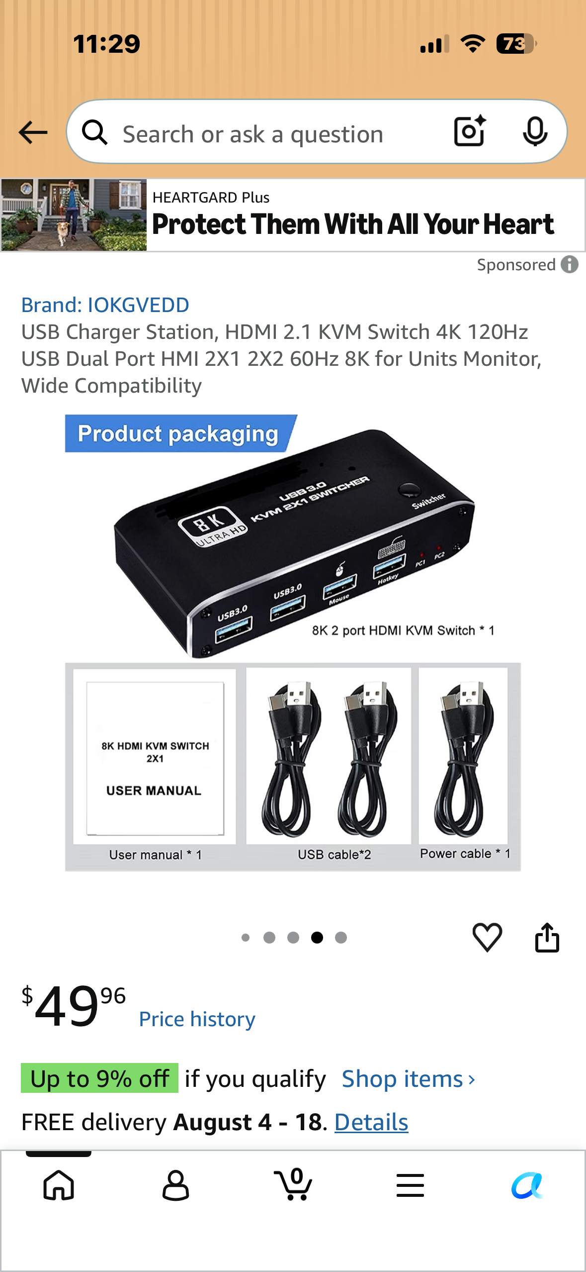 8K @60Hz 2x1 HDMI 2.1 KVM Switch, 2 Port 2 in 1 Out KVM HDMI 2.1 Switch for 2 PCs Shares 1 Set Mouse, Keyboard and Monitor, Support 8K @60Hz, 4K @120Hz, Hotkey, USB 3.0 Port, HDMI2.1 in/Out Port