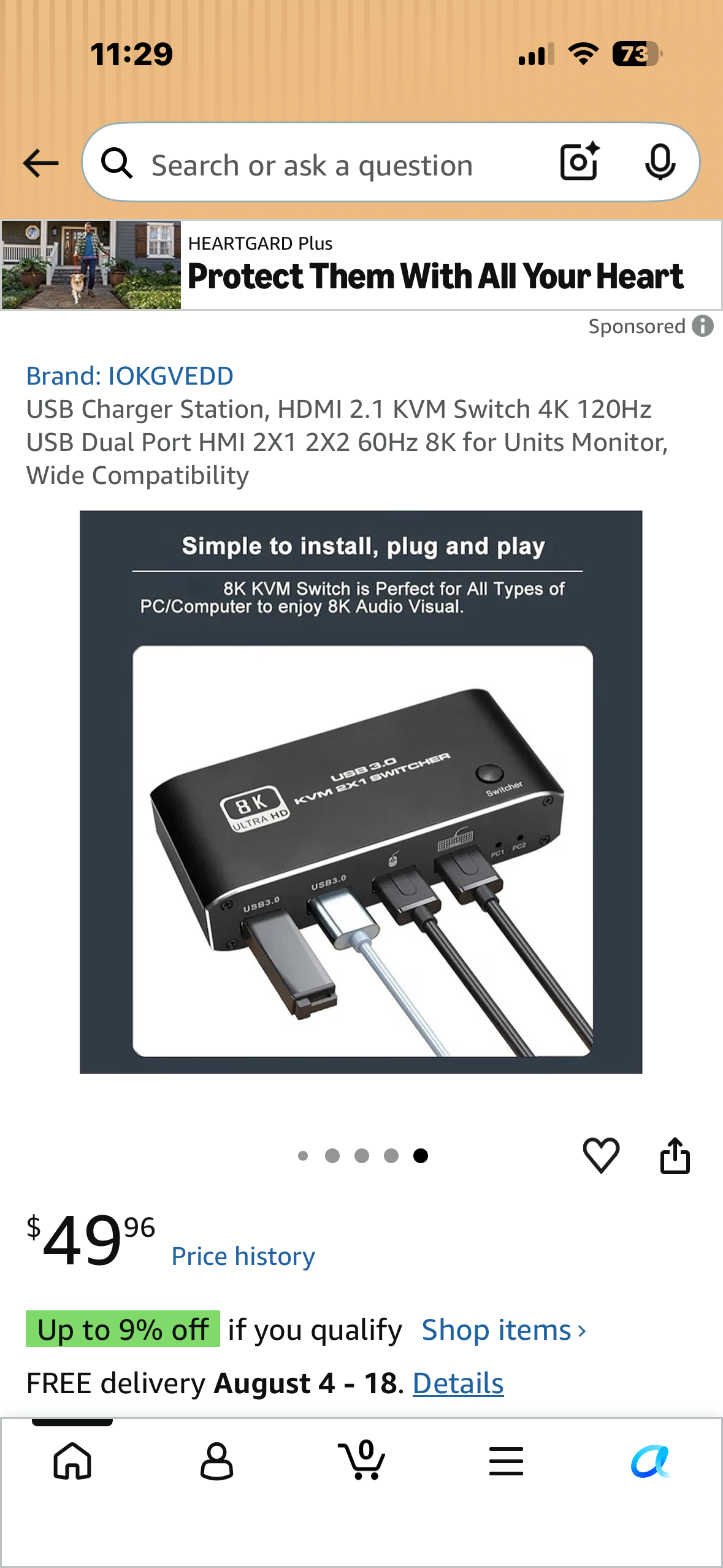 8K @60Hz 2x1 HDMI 2.1 KVM Switch, 2 Port 2 in 1 Out KVM HDMI 2.1 Switch for 2 PCs Shares 1 Set Mouse, Keyboard and Monitor, Support 8K @60Hz, 4K @120Hz, Hotkey, USB 3.0 Port, HDMI2.1 in/Out Port