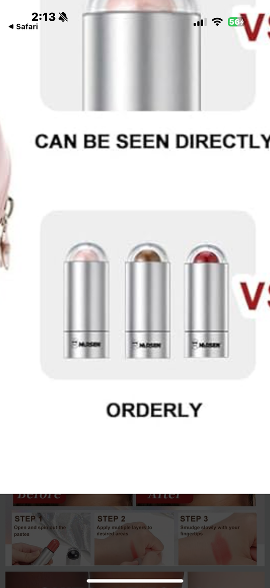 Narsen 3-Pack Face Stick Set - Contour, Highlighter, and Blush Sticks, Creamy Texture, Beginner-Friendly, Natural Finish - for Cheeks and Lips