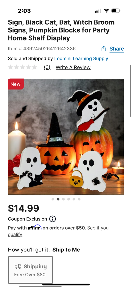 Cute Ghost Halloween Decorations for Indoors, Spooky Decorations, Wooden Tiered Tray Decor Table Sign, Black Cat, Bat, Witch Broom Signs, Pumpkin Blocks for Party Home Shelf Display