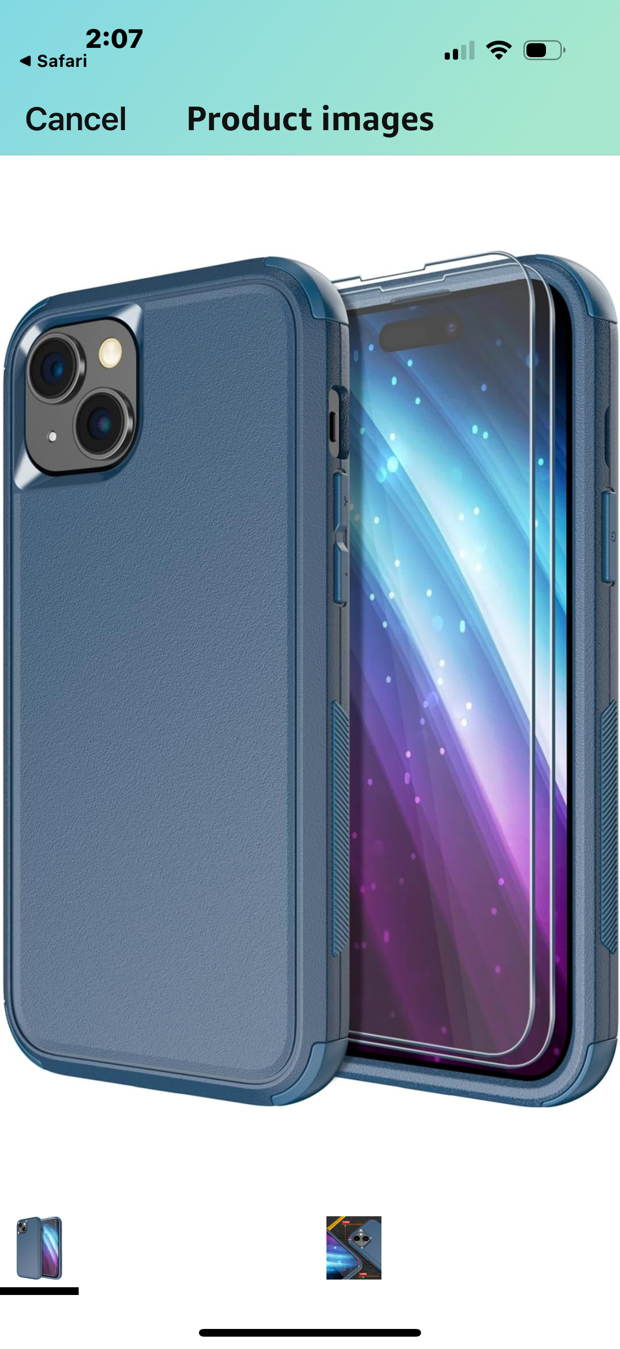 Diverbox for iPhone Case [Tempered Glass Screen Protector] [Shockproof] [Dropproof] Heavy Duty Protection Phone Case Cover (15-Blue)