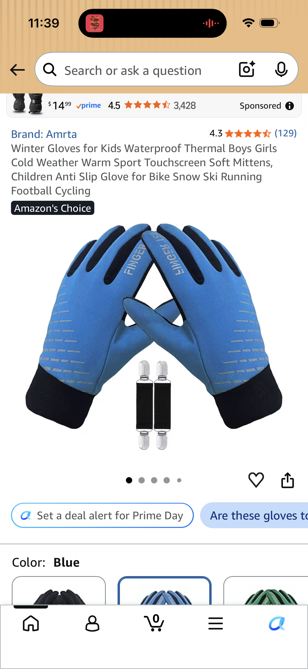 Winter Gloves for Kids Waterproof Thermal Boys Girls Cold Weather Warm Sport Touchscreen Soft Mittens, Children Anti Slip Glove for Bike Snow Ski Running Football Cycling (Size Small)
