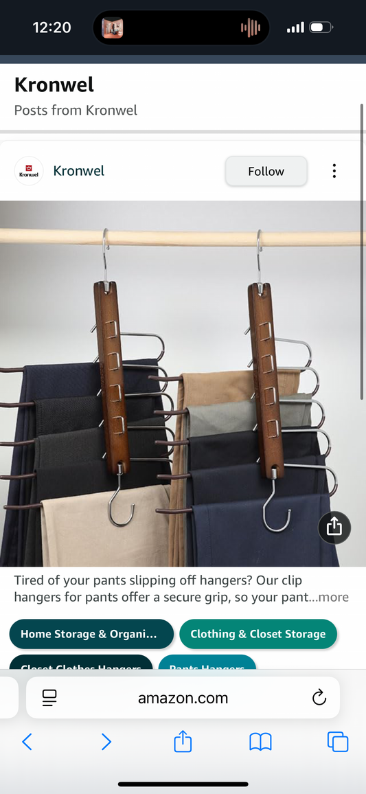 2 Pack Premium Pants Hangers Space Saving - Collapsible Anti-Slip Jeans Hangers, Pants Organizer for Closet, Multifunctional Pants Rack for Hanging Pants Wood, Multiple Pants Hangers for Closet