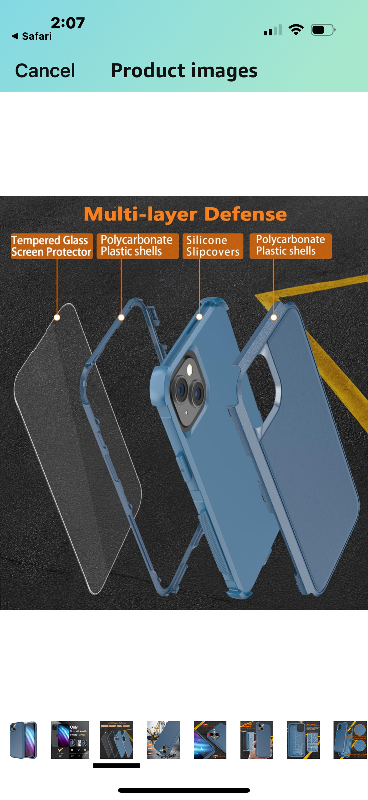 Diverbox for iPhone Case [Tempered Glass Screen Protector] [Shockproof] [Dropproof] Heavy Duty Protection Phone Case Cover (15-Blue)