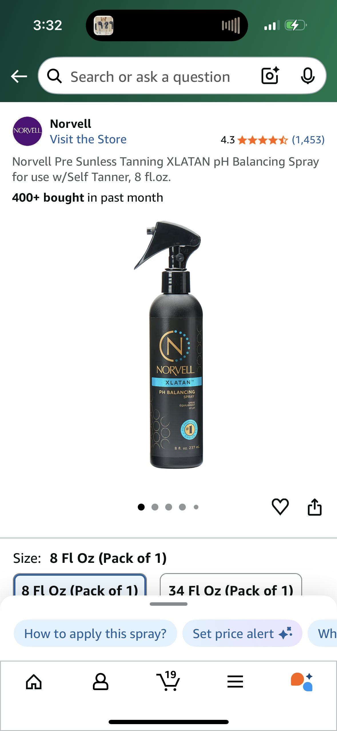 Norvell Pre Sunless Tanning XLATAN pH Balancing Spray for use w/Self Tanner, 8 fl.oz.