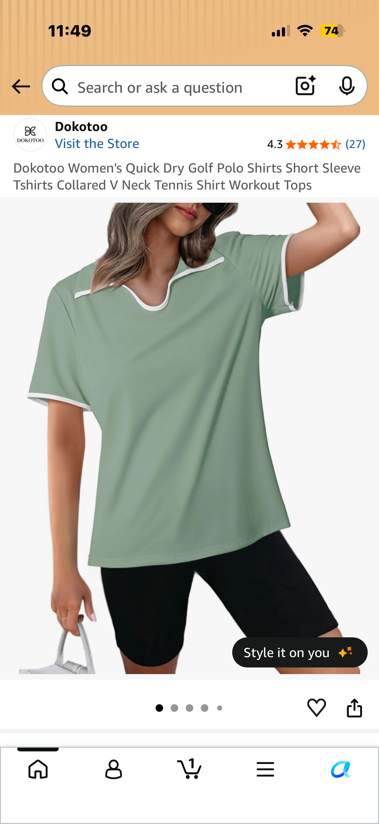 Dokotoo Women's Quick Dry Golf Polo Shirts Short Sleeve Tshirts Collared V Neck Tennis Shirt Workout Tops