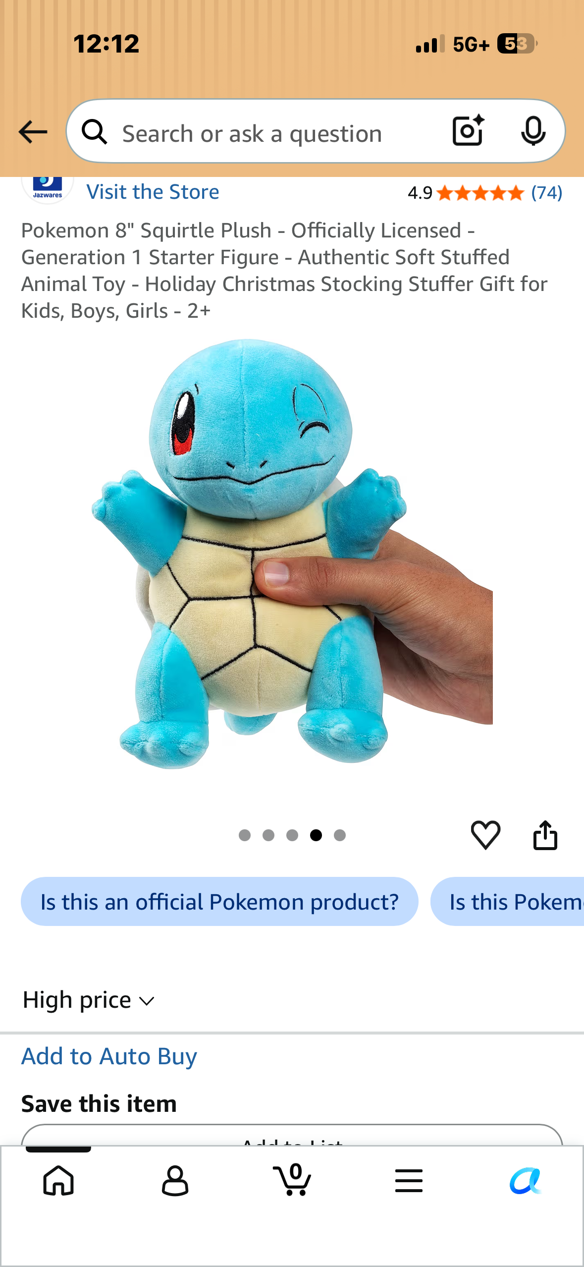 Pokemon 8" Squirtle Plush - Officially Licensed - Generation 1 Starter Figure - Authentic Soft Stuffed Animal Toy