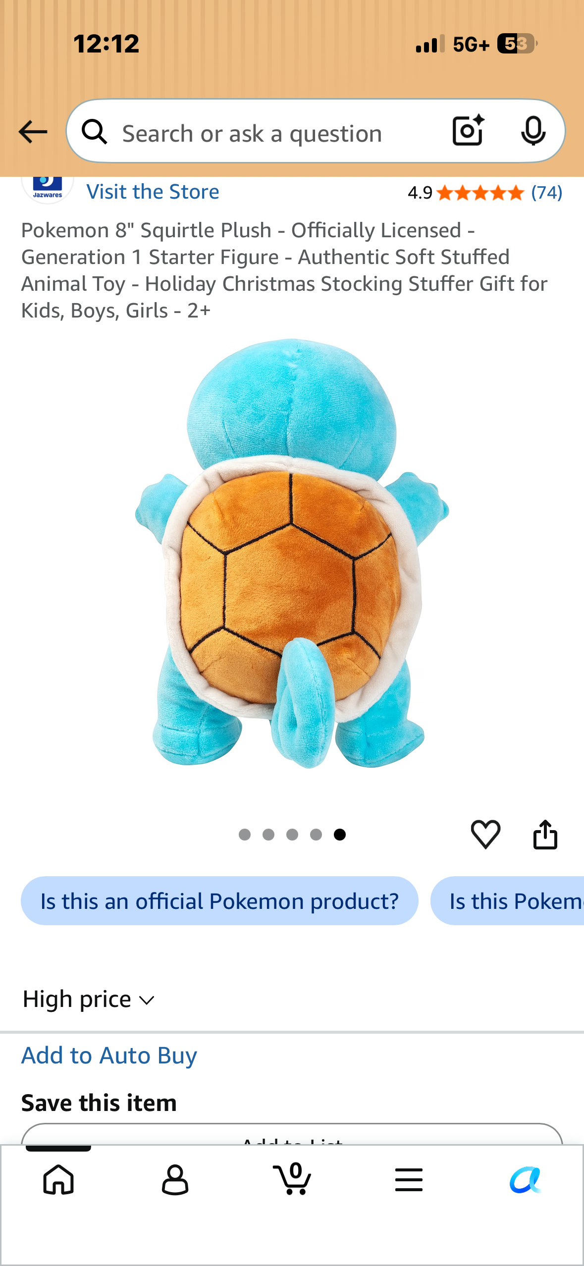 Pokemon 8" Squirtle Plush - Officially Licensed - Generation 1 Starter Figure - Authentic Soft Stuffed Animal Toy