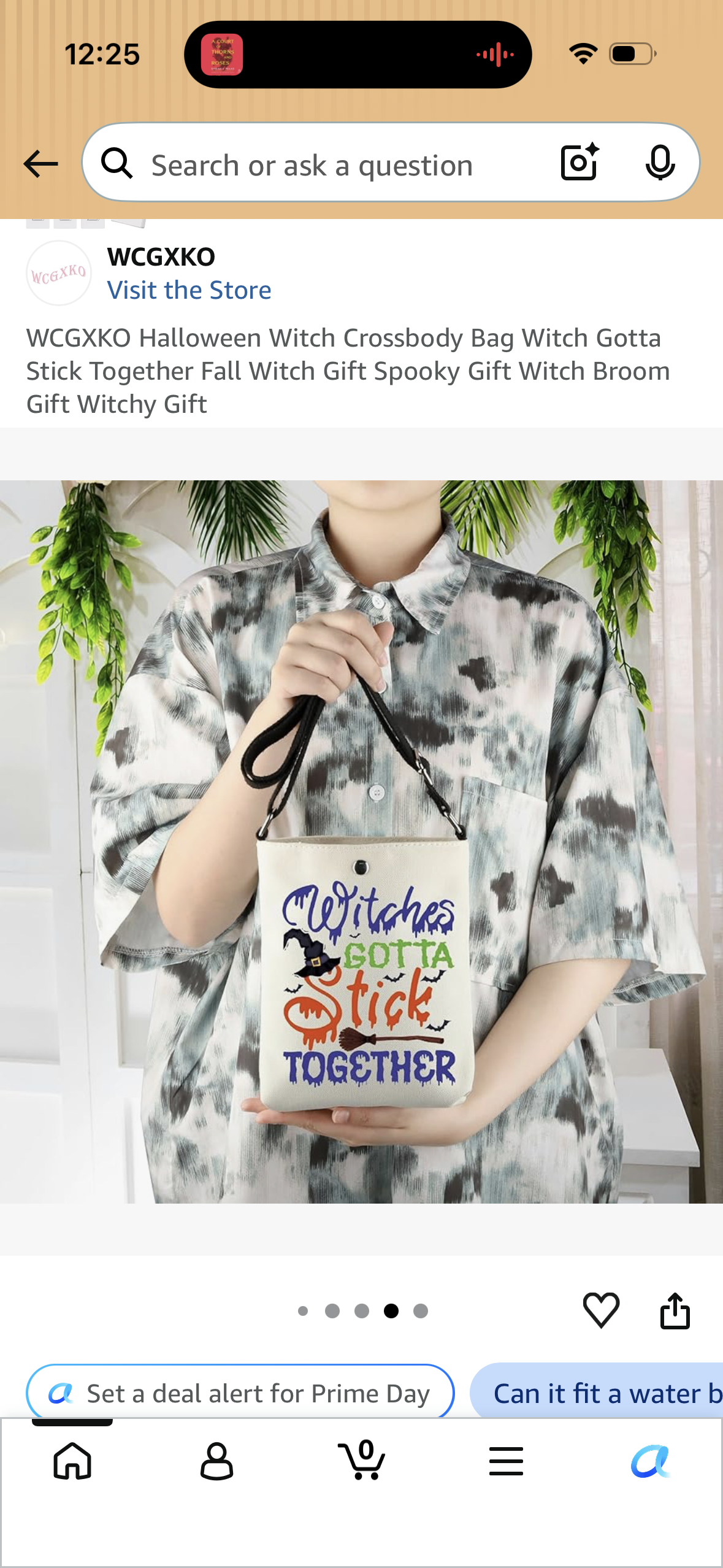WCGXKO Halloween Witch Crossbody Bag Witch Gotta Stick Together Fall Witch Gift Spooky Gift Witch Broom Gift Witchy Gift